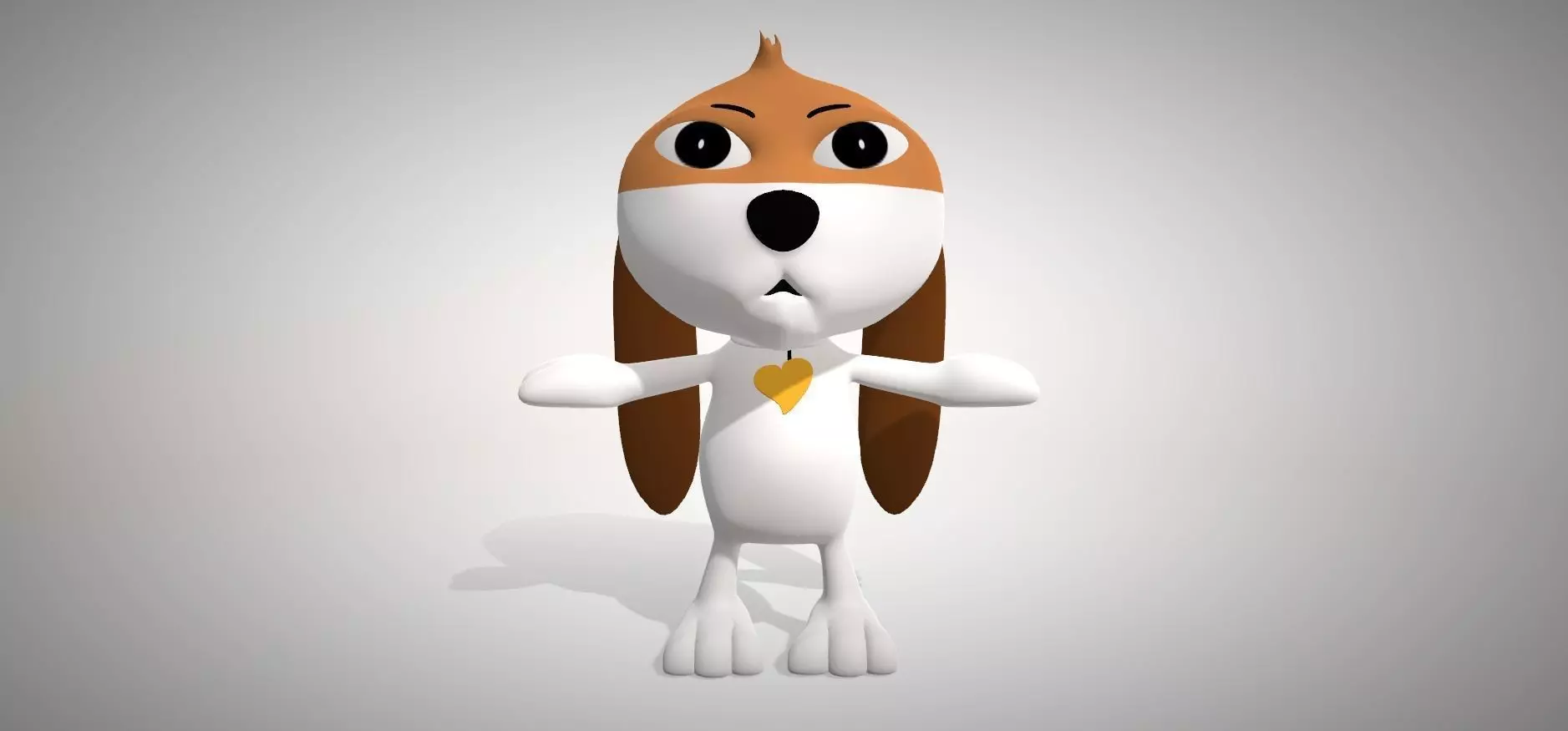 Cartoon dog Low-poly 3D model_0