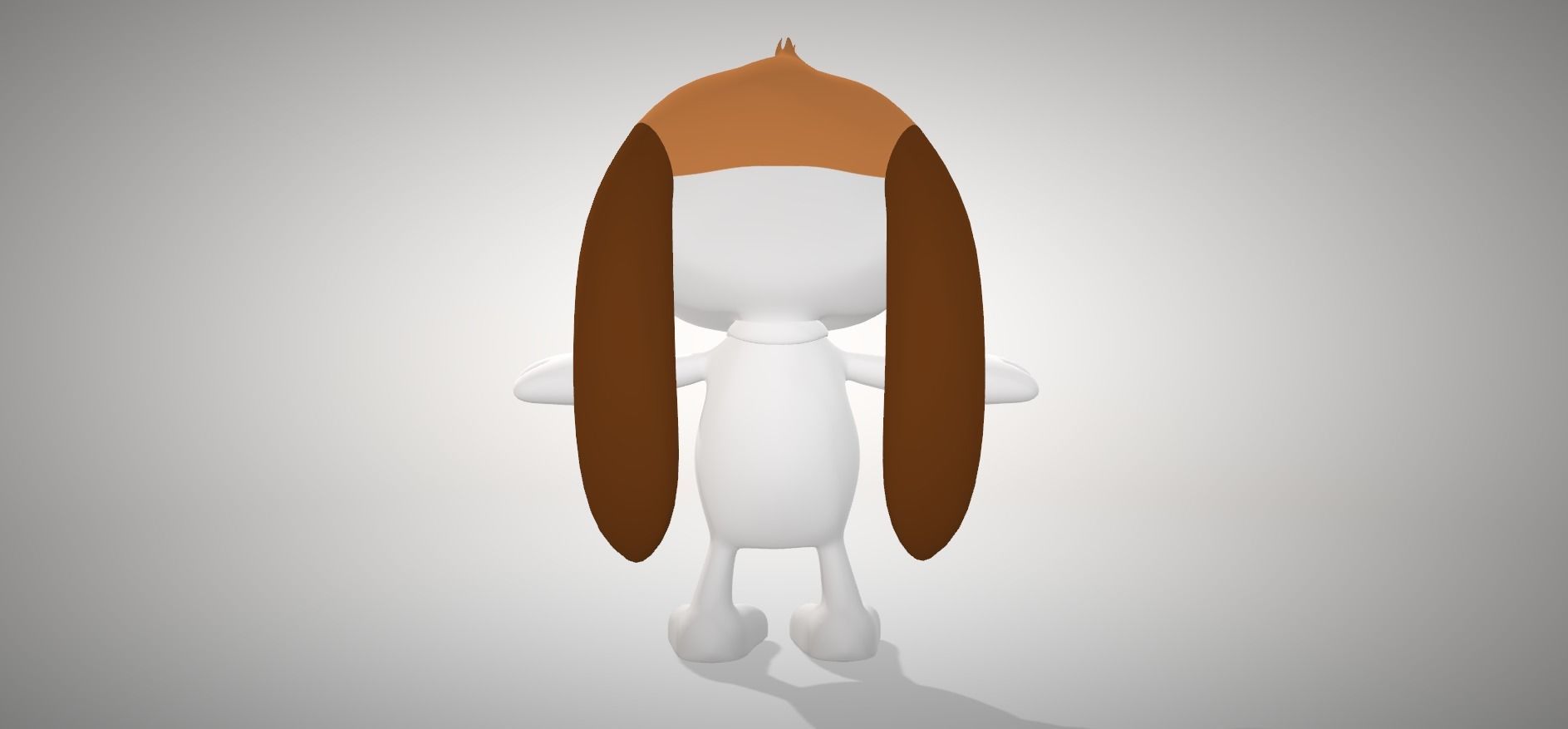 Cartoon dog Low-poly 3D model_2