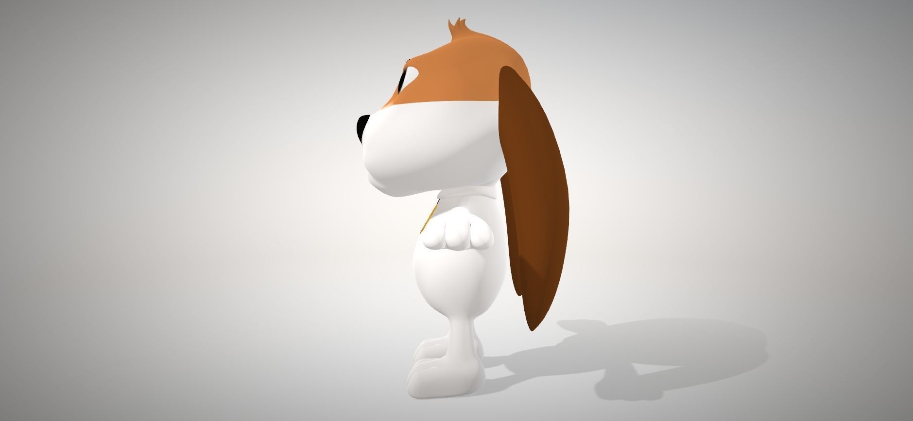 Cartoon dog Low-poly 3D model_1