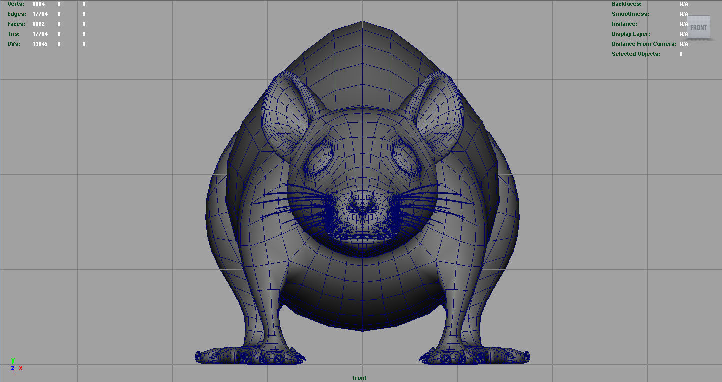 Realistic Rat Low-poly 3D model_5