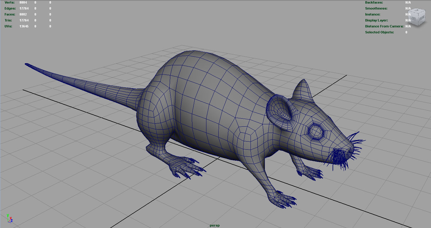 Realistic Rat Low-poly 3D model_4
