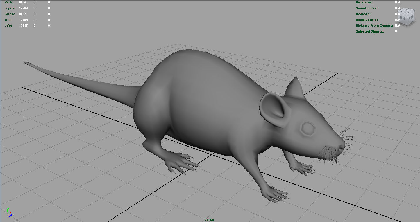 Realistic Rat Low-poly 3D model_2