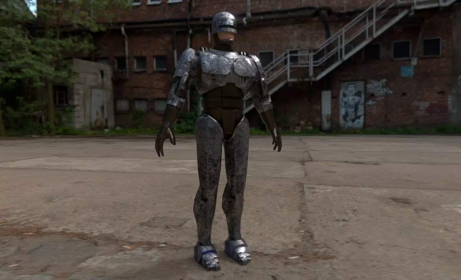 Robocop Low-poly 3D model_0