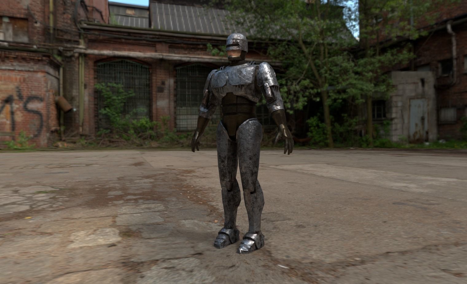Robocop Low-poly 3D model_1