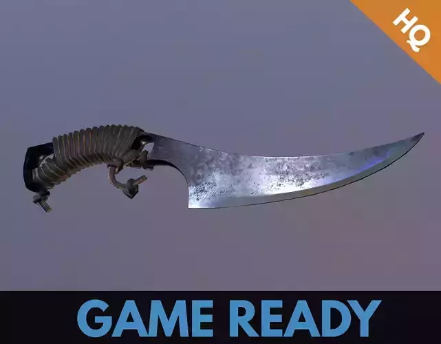 Hunter knife Low-poly 3D model