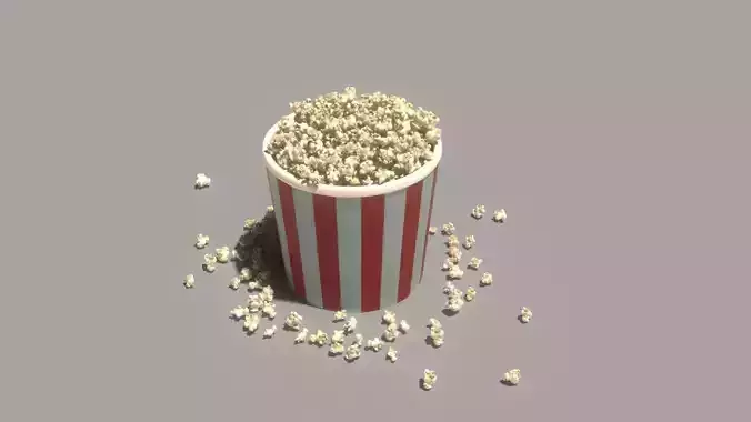 Popcorn time Low-poly 3D model