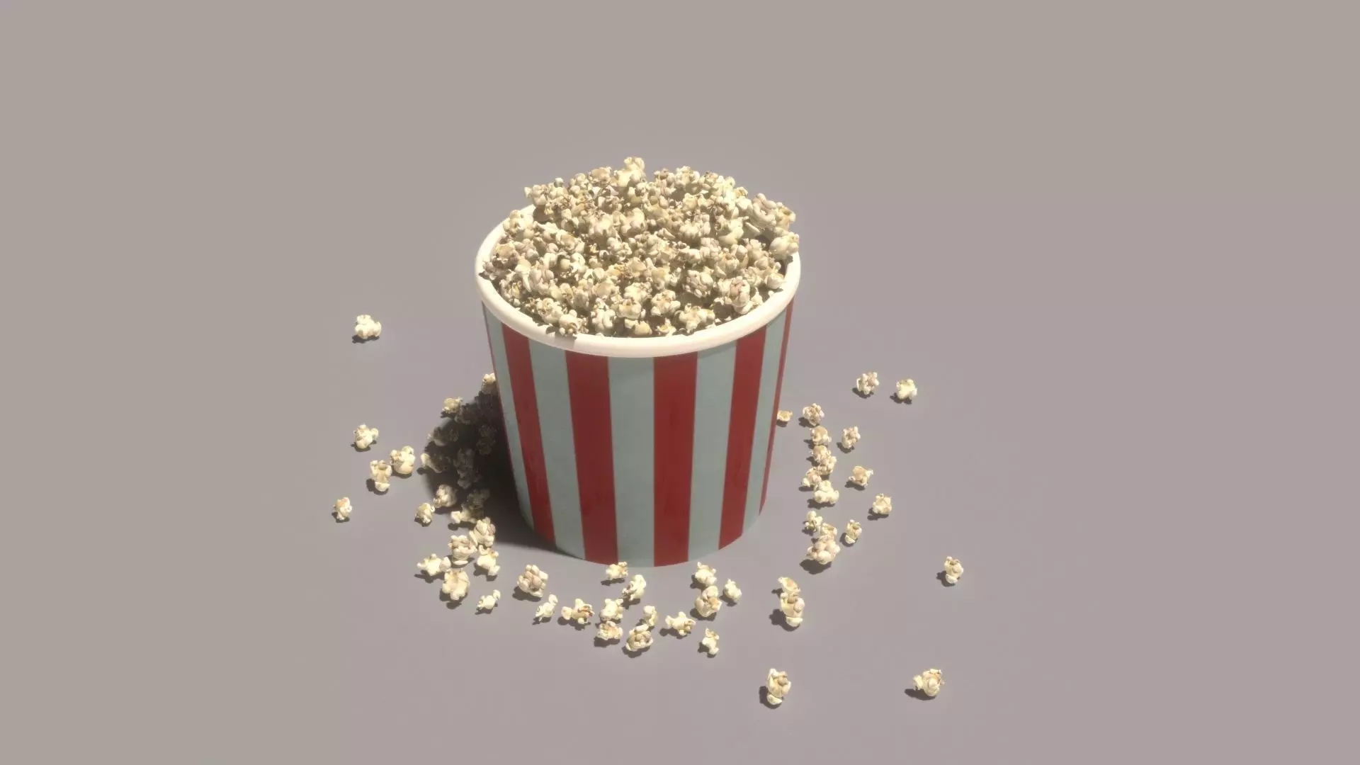 Popcorn time Low-poly 3D model_0