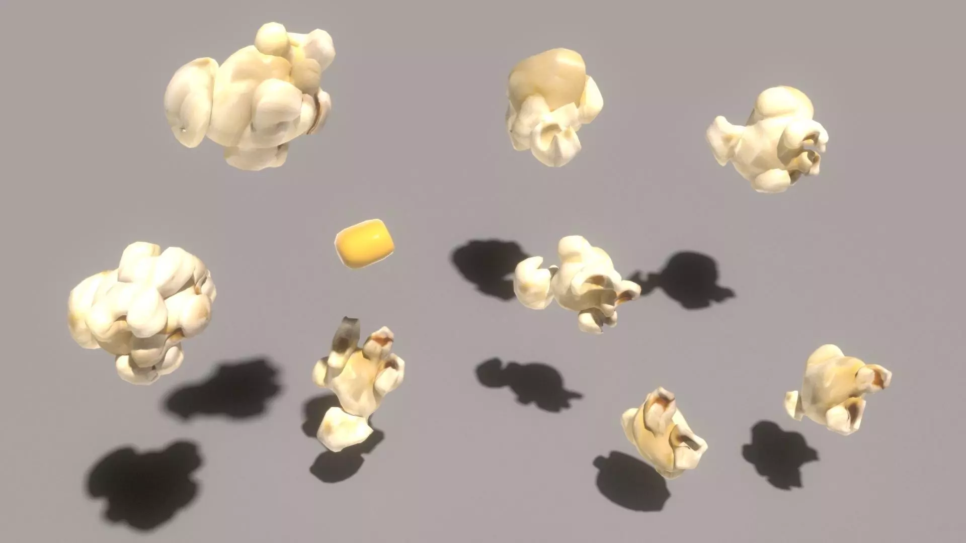 Popcorns popcorn Low-poly 3D model_0