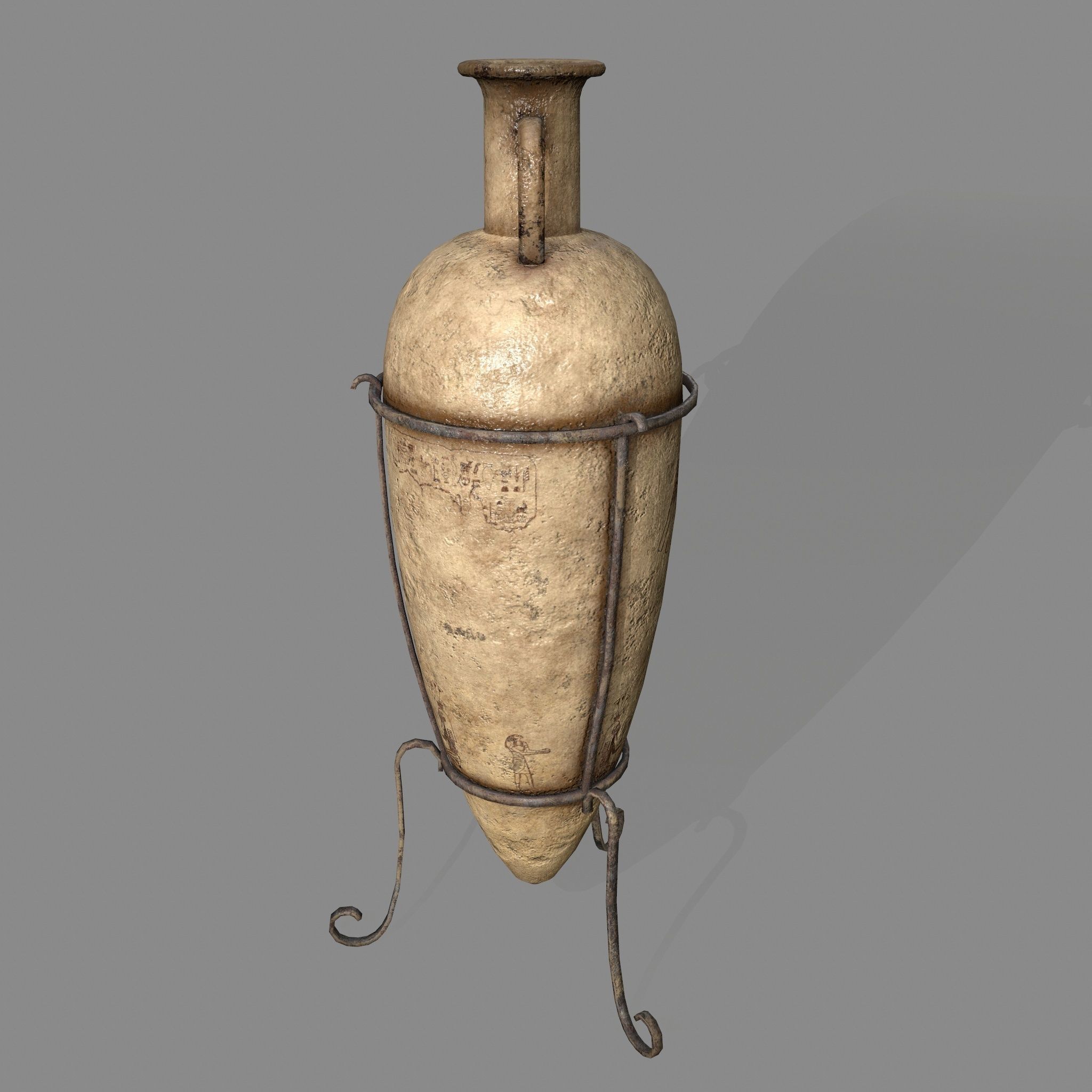 vase 1 greek Low-poly 3D model_2