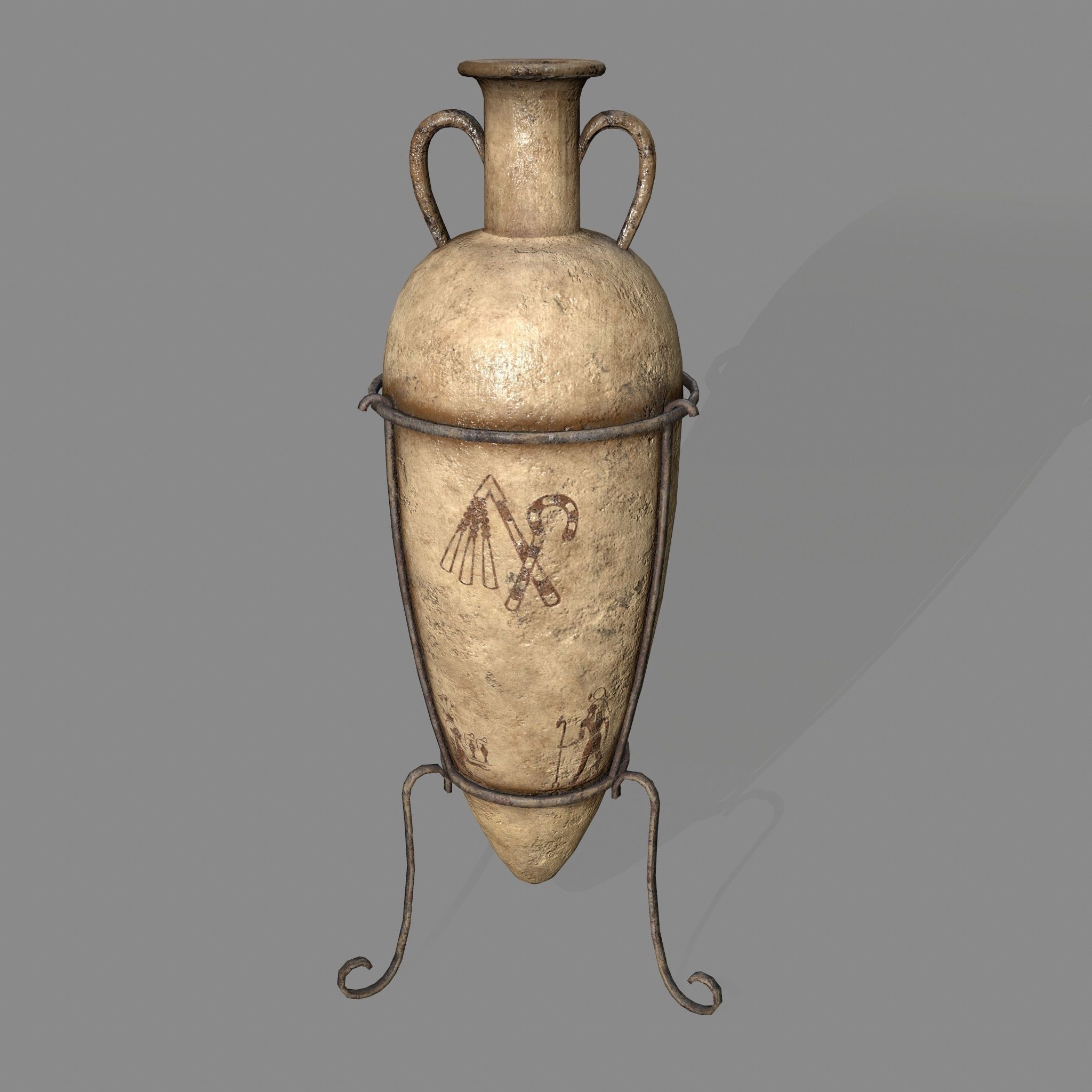 vase 1 greek Low-poly 3D model_7