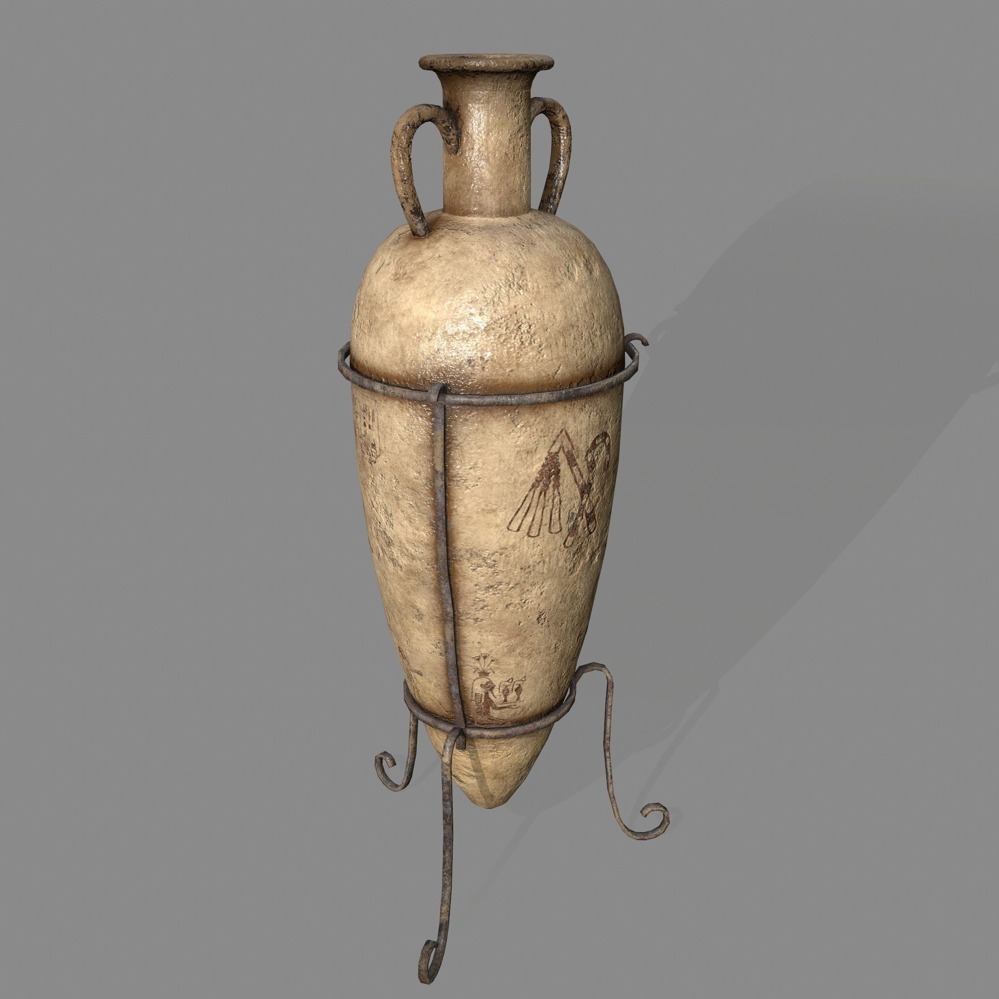 vase 1 greek Low-poly 3D model_1