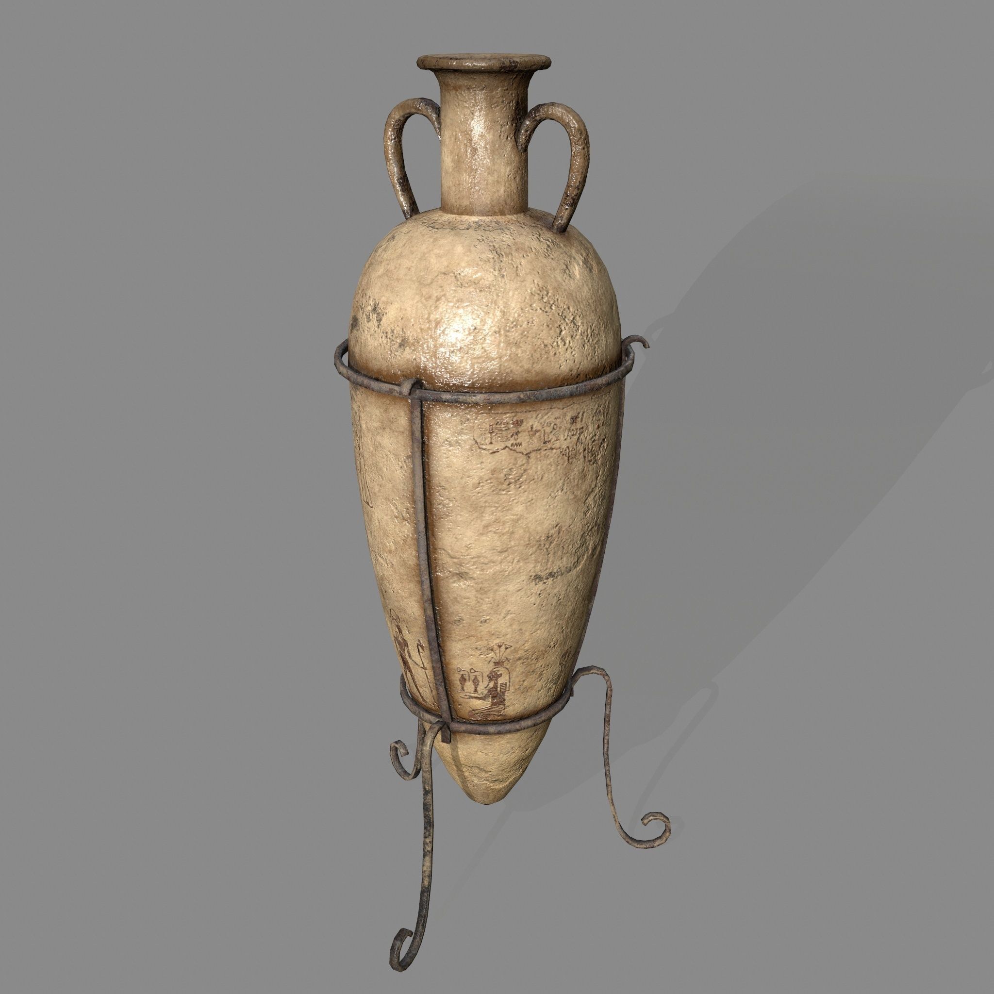 vase 1 greek Low-poly 3D model_3
