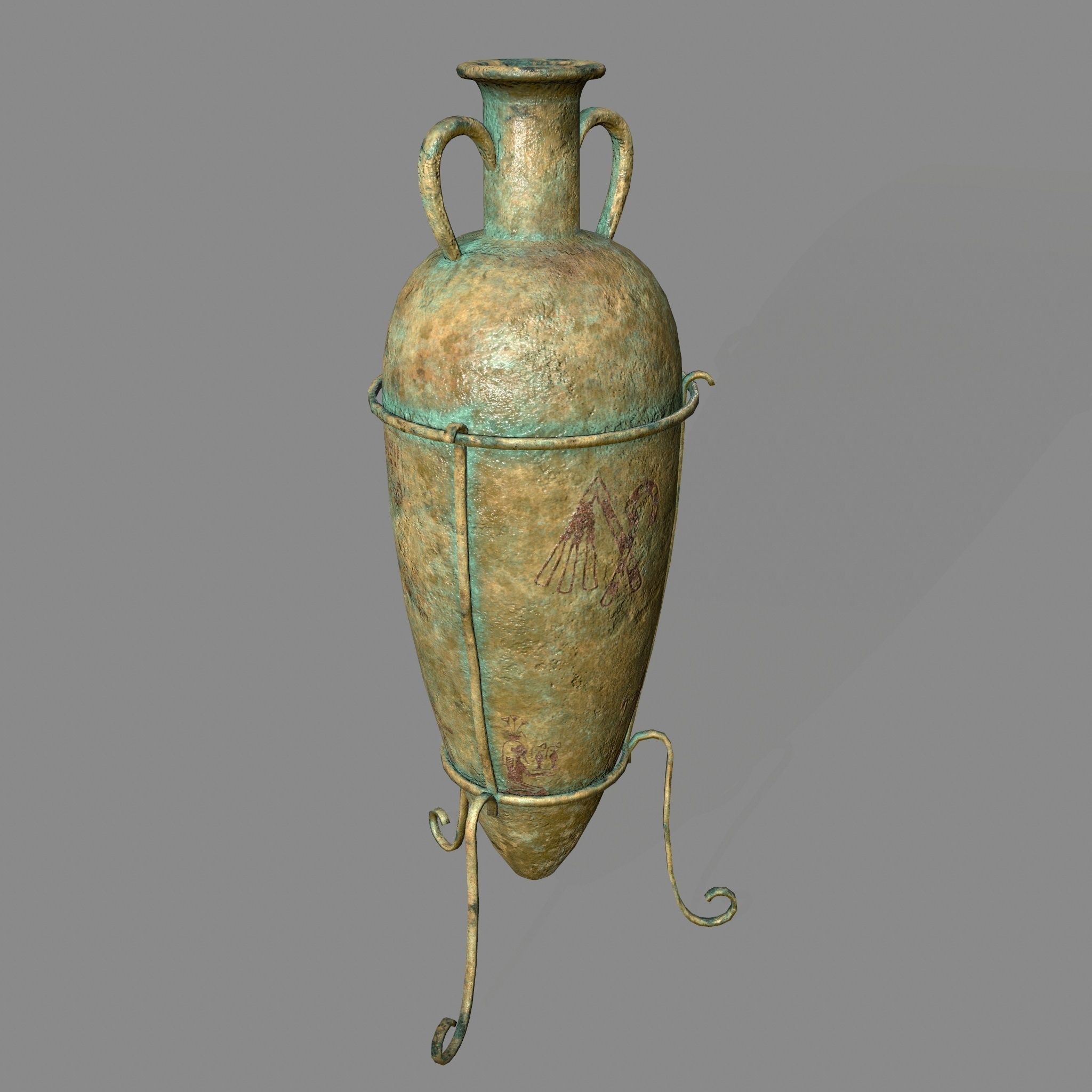 vase 2 greek Low-poly 3D model_1