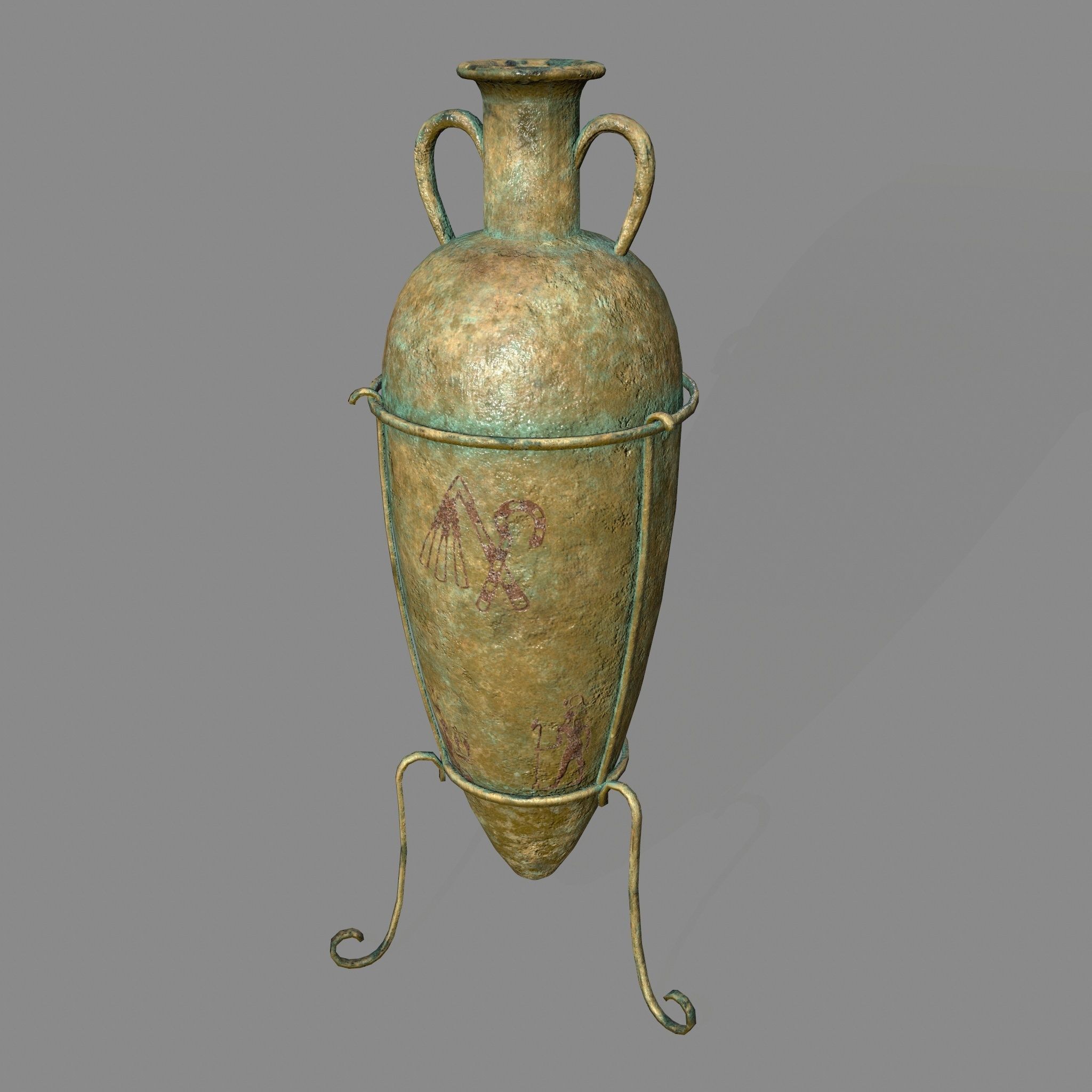 vase 2 greek Low-poly 3D model_7