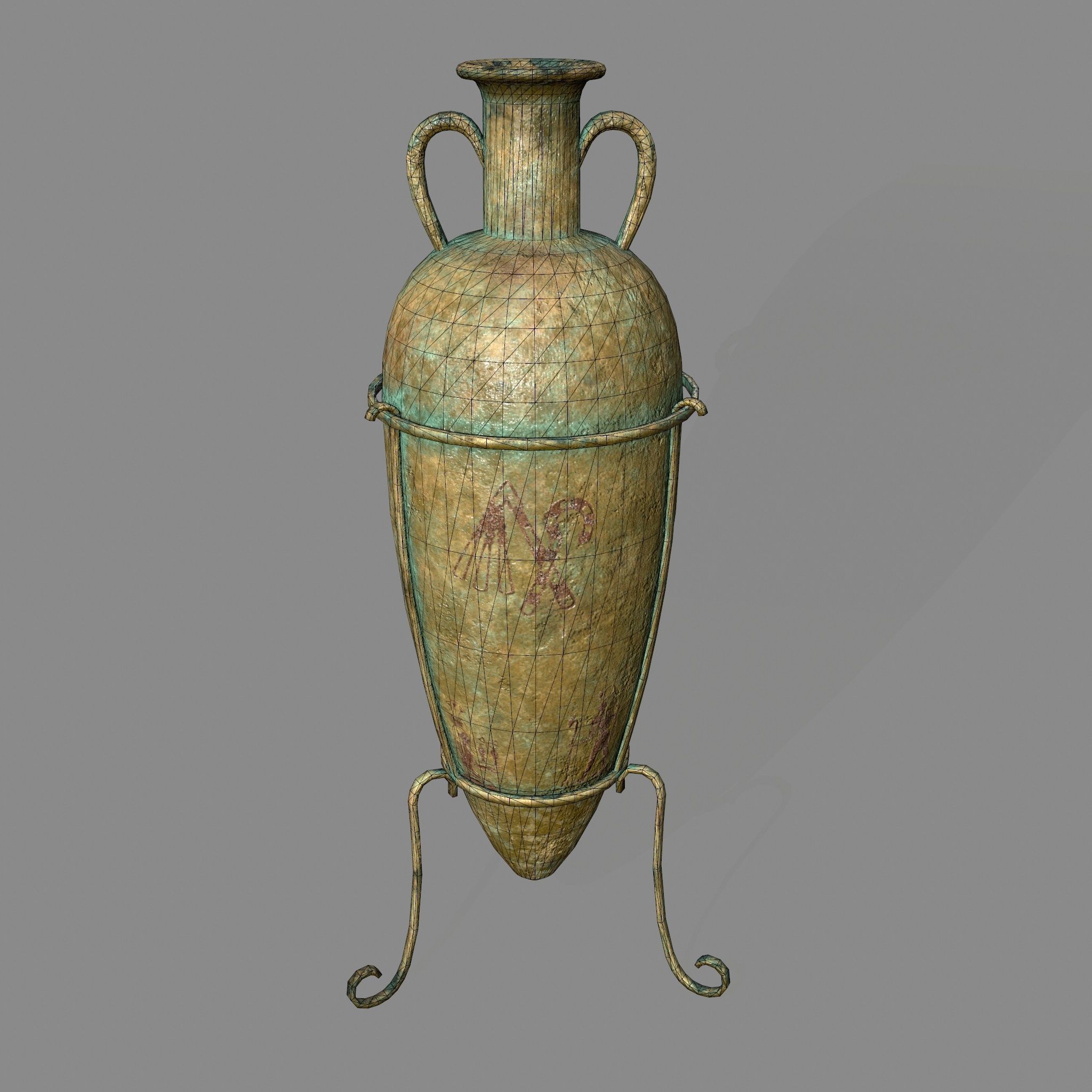 vase 2 greek Low-poly 3D model_8