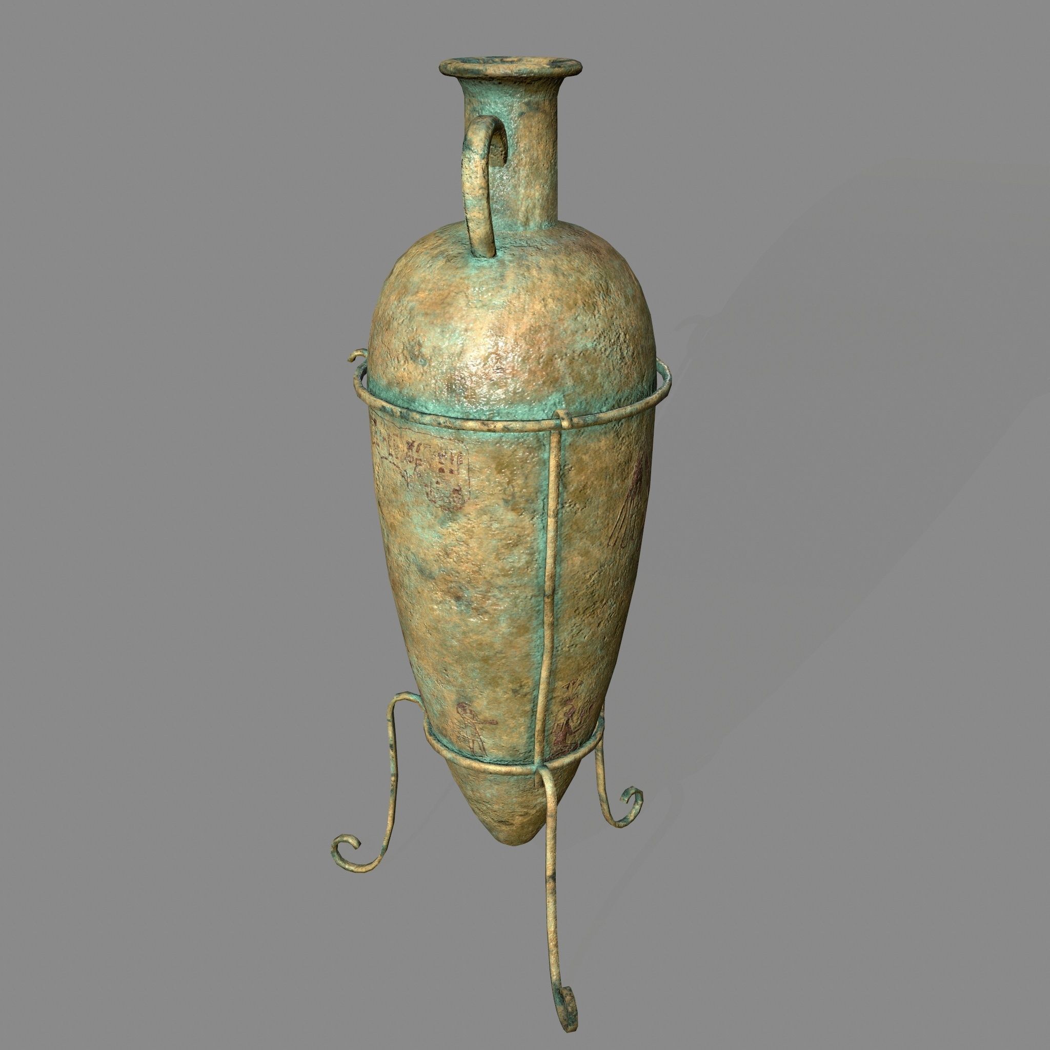 vase 2 greek Low-poly 3D model_2