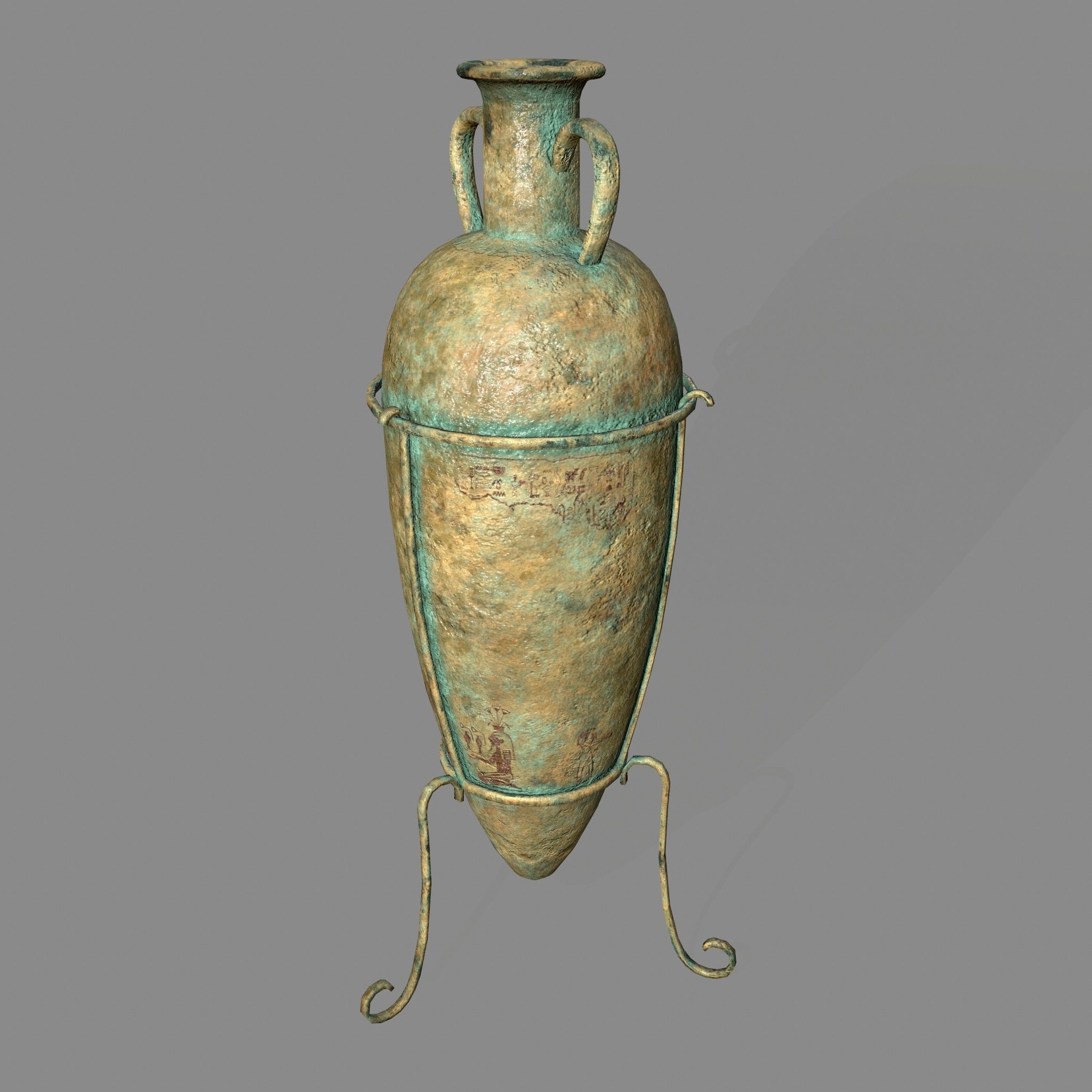 vase 2 greek Low-poly 3D model_3