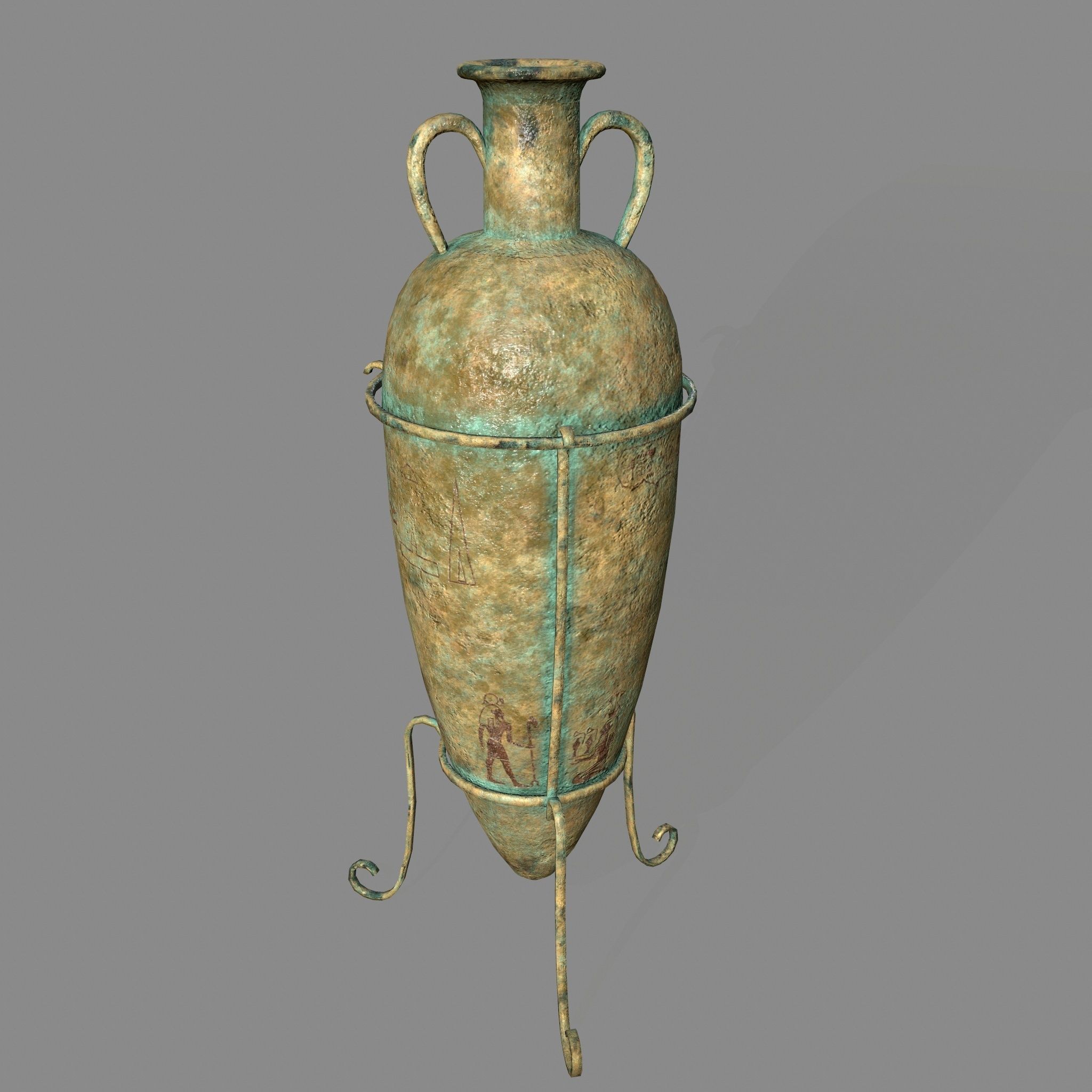 vase 2 greek Low-poly 3D model_4