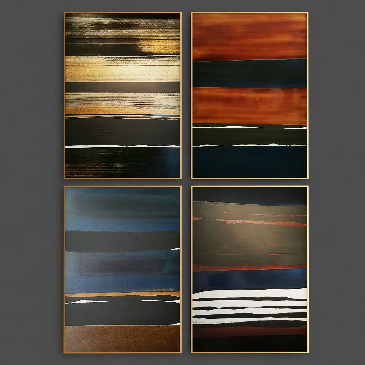 Abstract bild brown painting 3D model_0