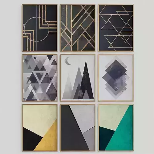 Geometric Triangles Print Scandinavian Abstract Poster