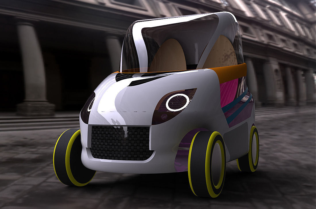Electric car model Free 3D model_2
