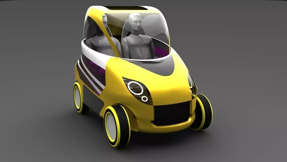 Electric car model Free 3D model_0