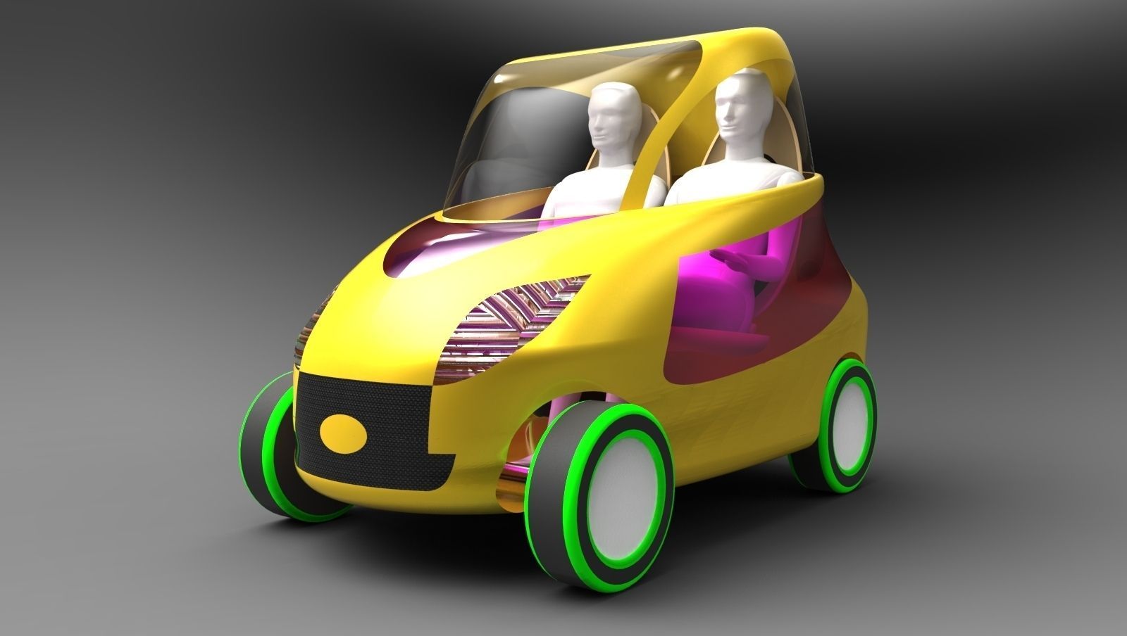 Electric car model Free 3D model_4