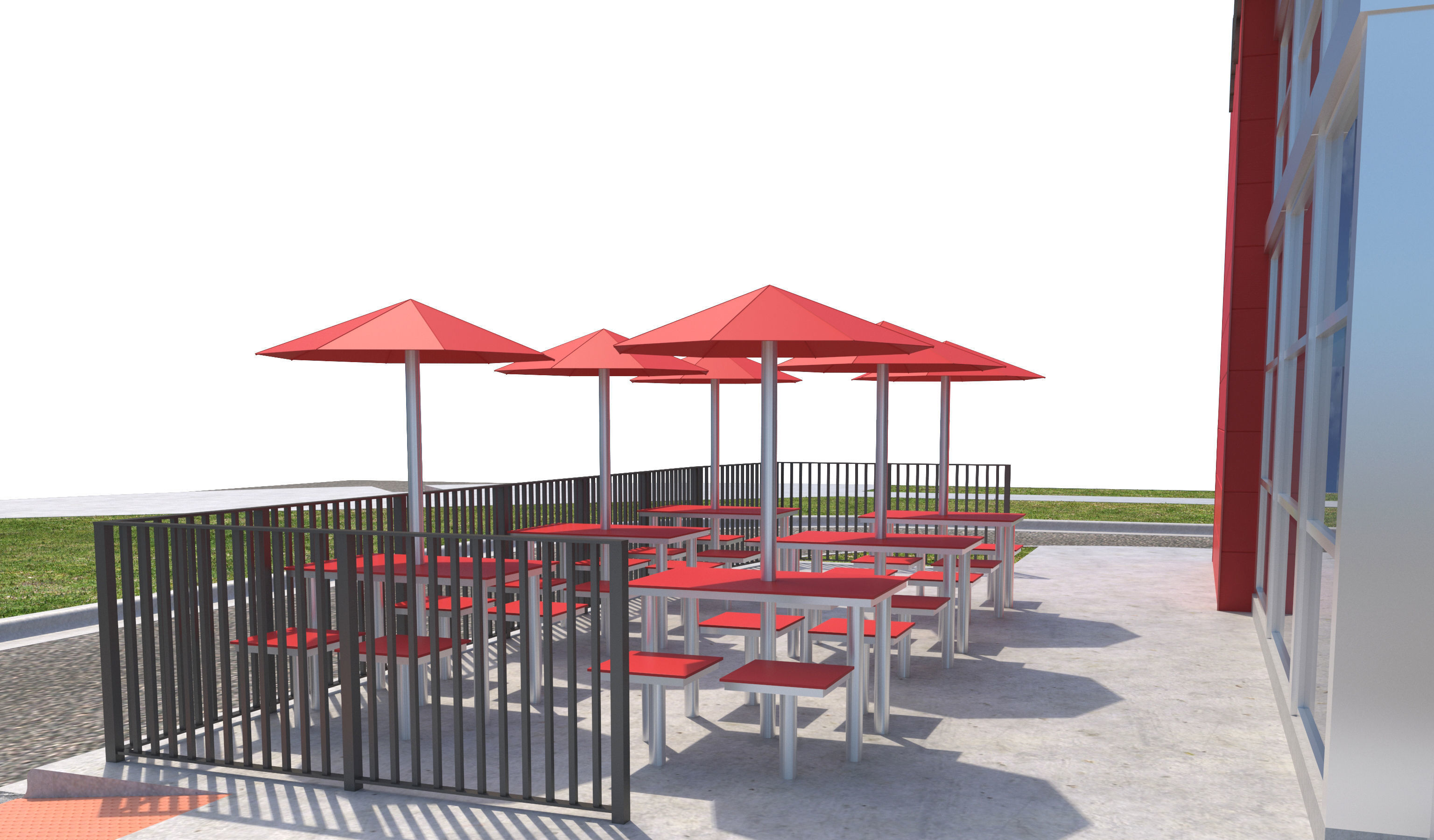 Retail-044 Wendys-002 With Site 3D model_16