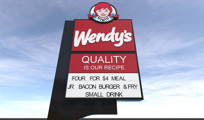 Retail-044 Wendys-002 With Site 3D model 4