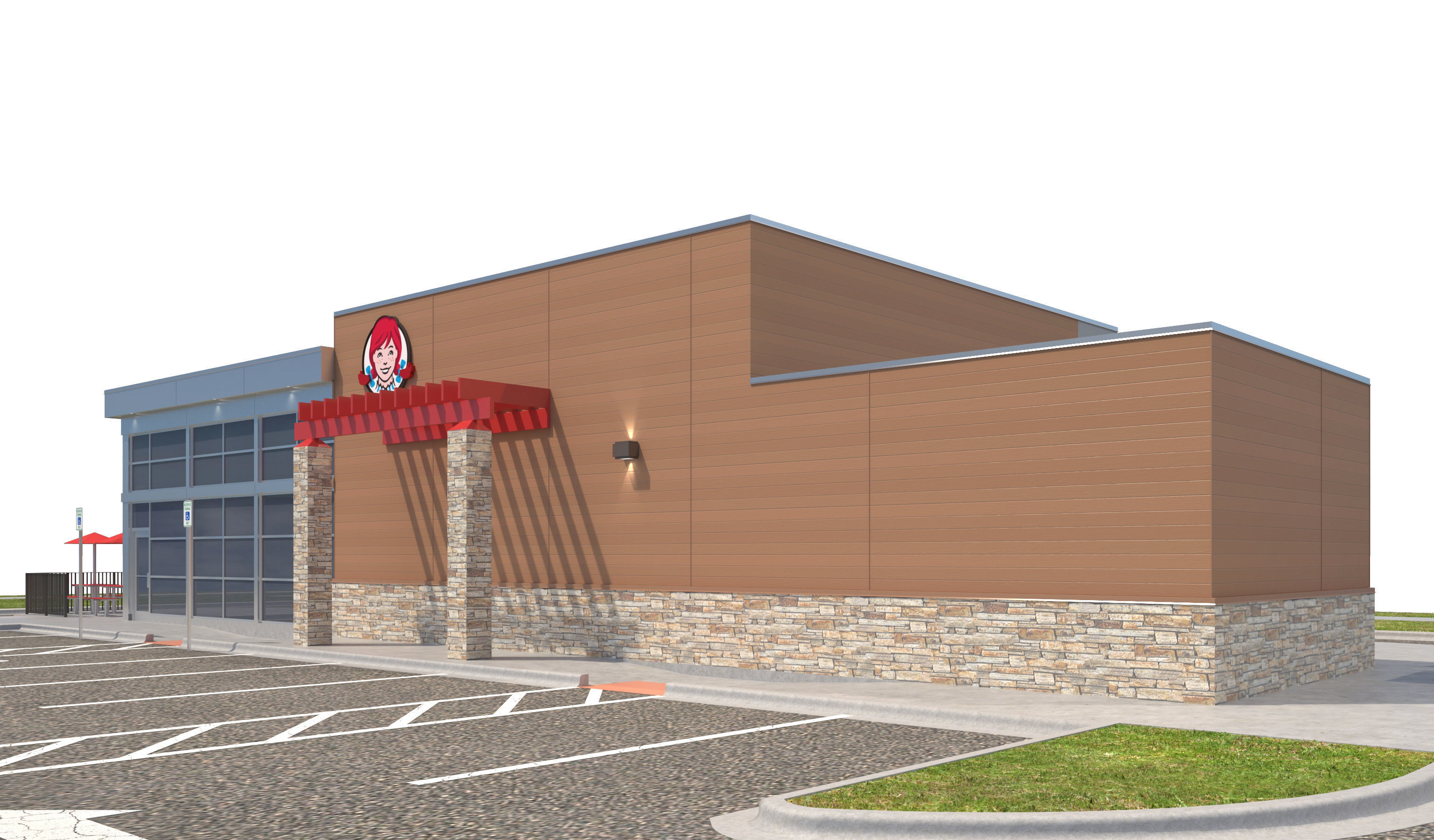 Retail-044 Wendys-002 With Site 3D model_5