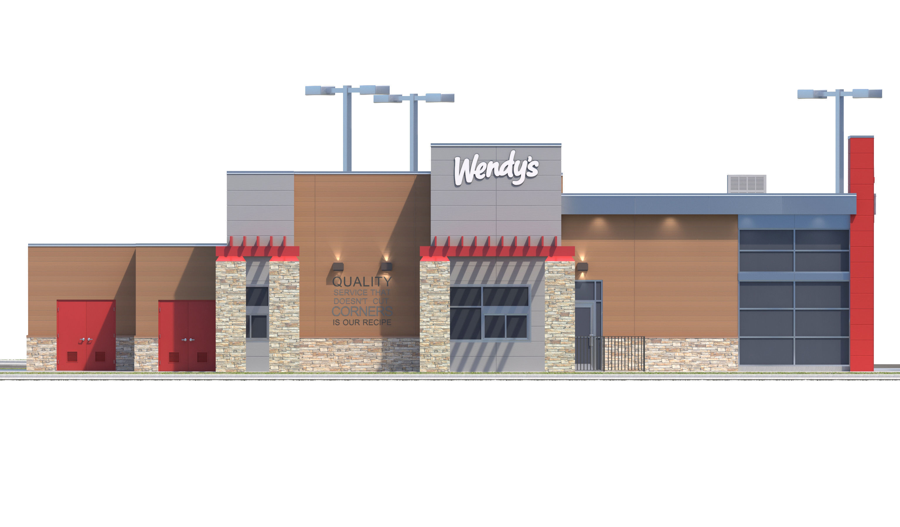 Retail-044 Wendys-002 With Site 3D model_19