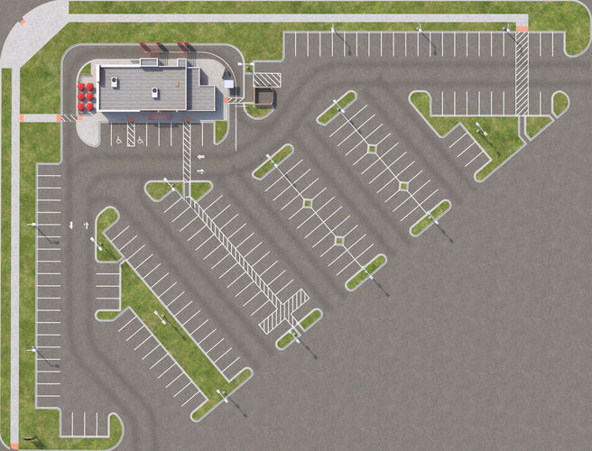 Retail-044 Wendys-002 With Site 3D model 2