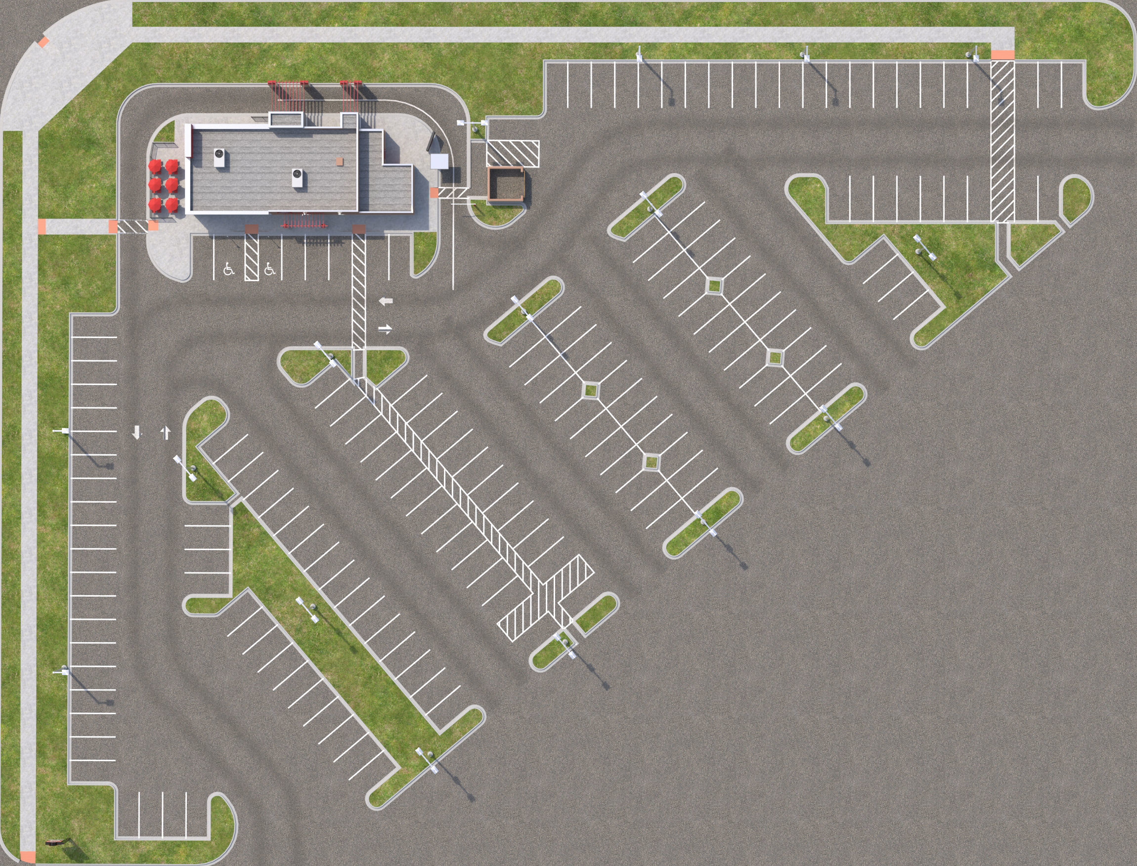 Retail-044 Wendys-002 With Site 3D model_1