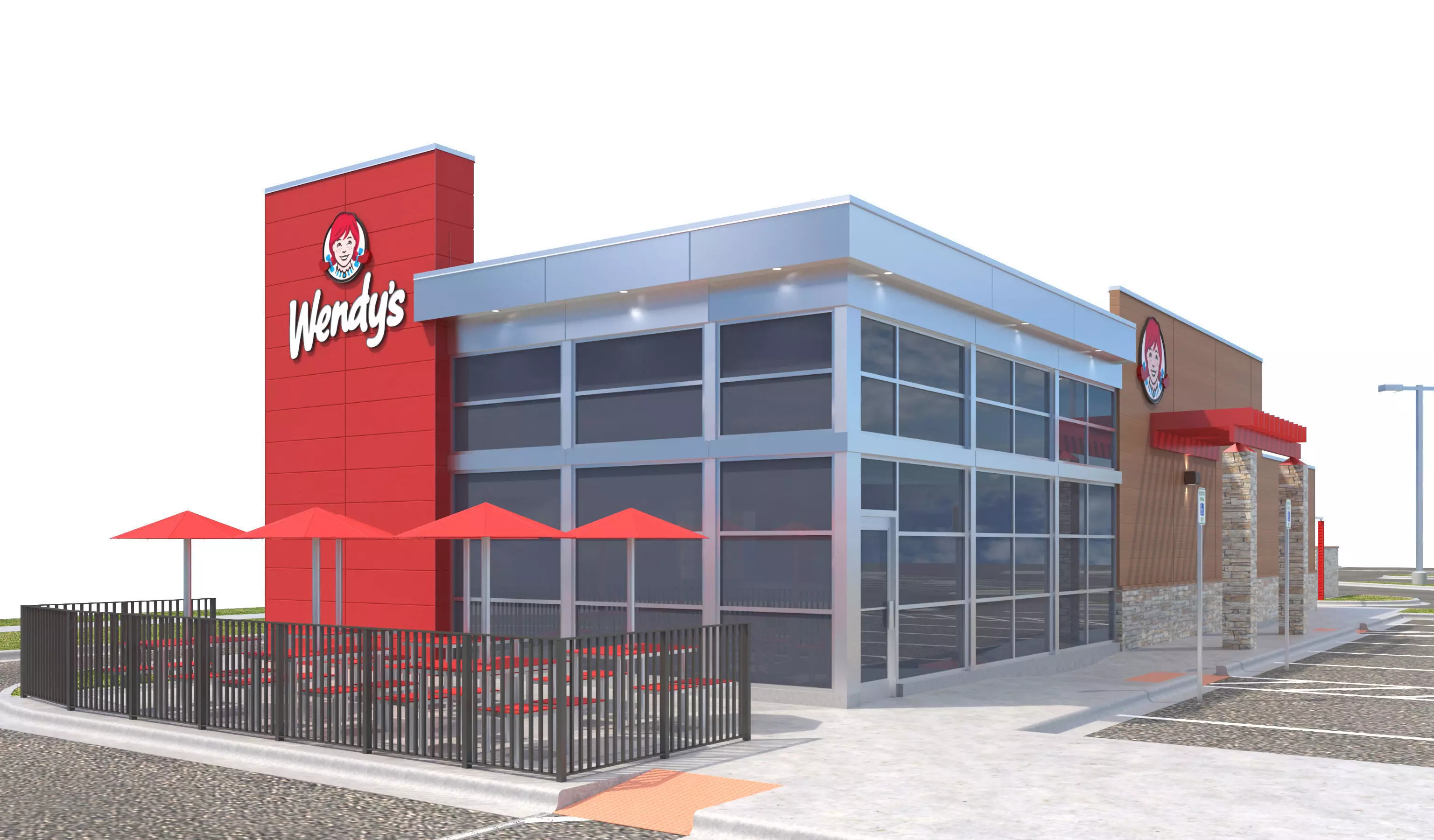 Retail-044 Wendys-002 With Site 3D model_0