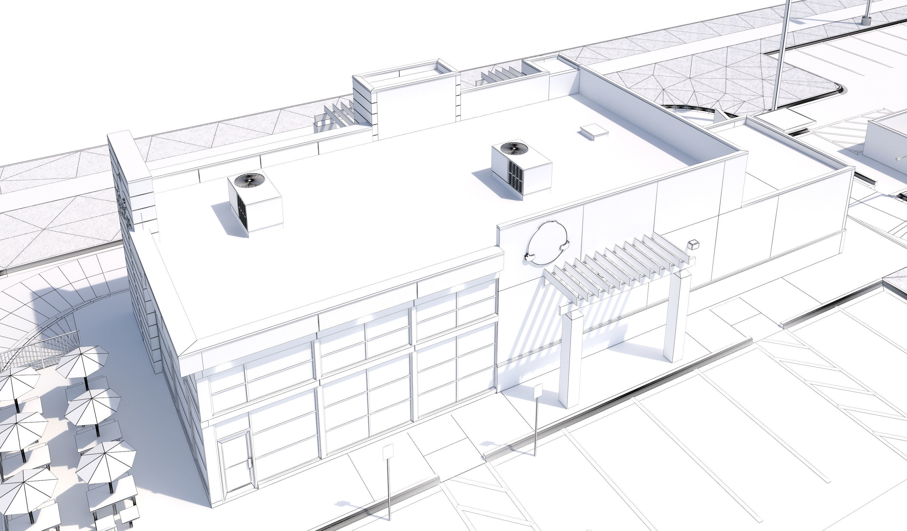 Retail-044 Wendys-002 With Site 3D model_23