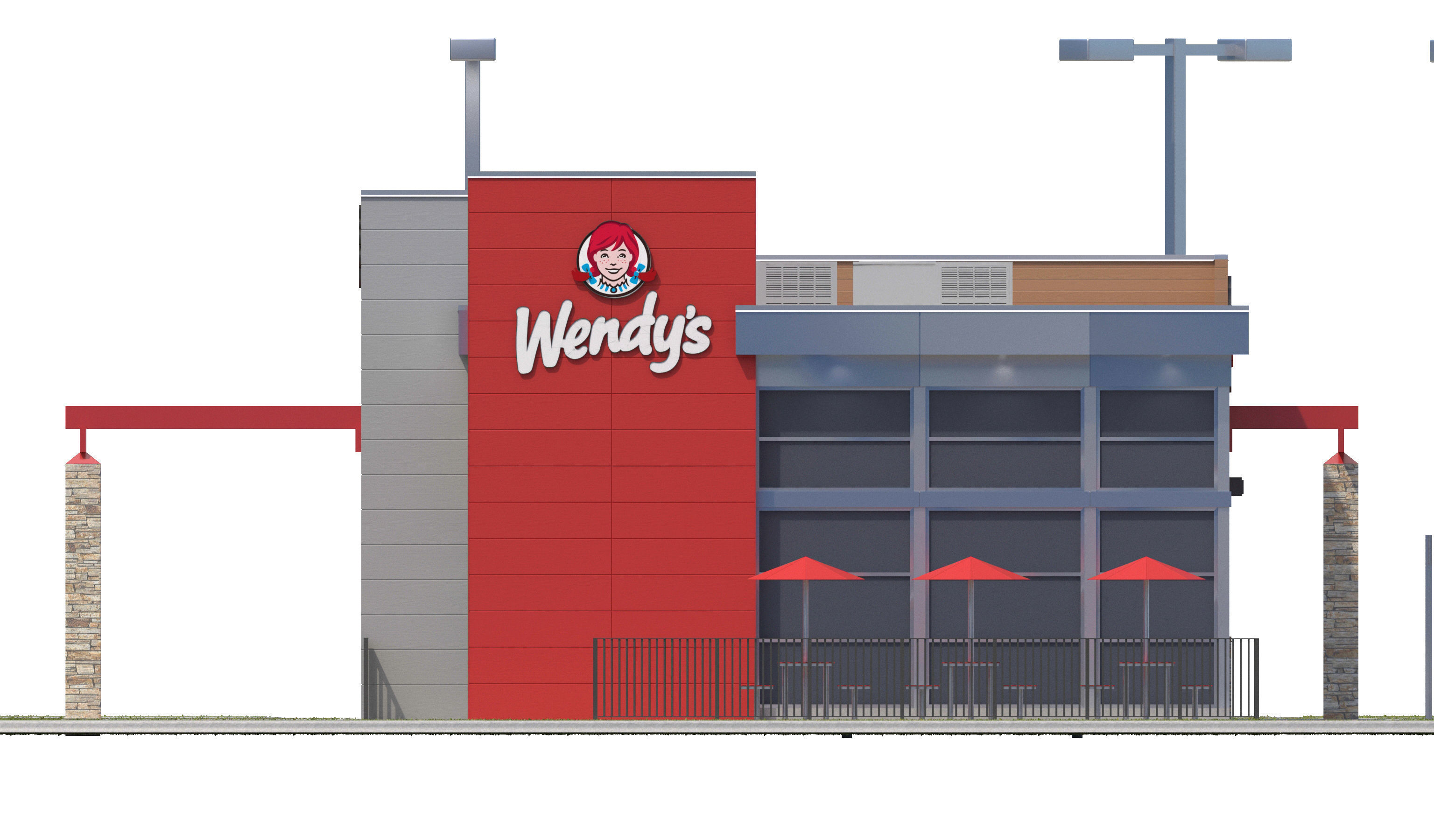 Retail-044 Wendys-002 With Site 3D model_20
