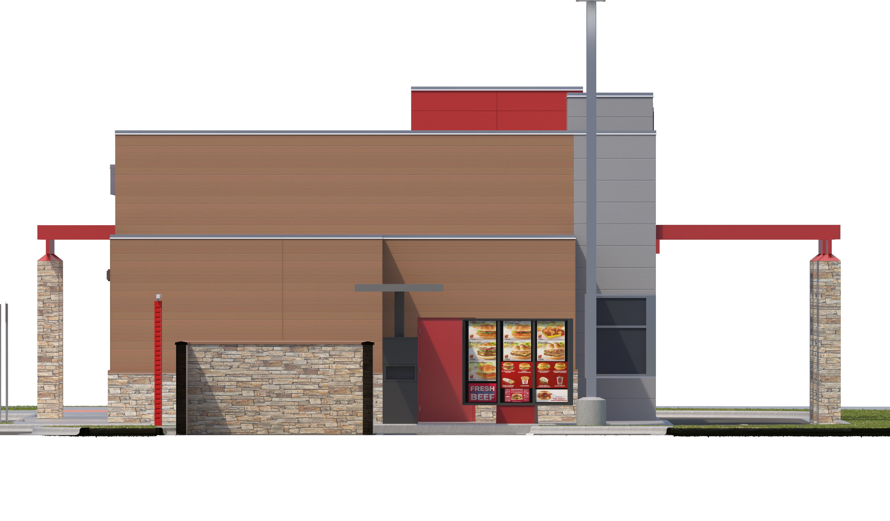 Retail-044 Wendys-002 With Site 3D model_18