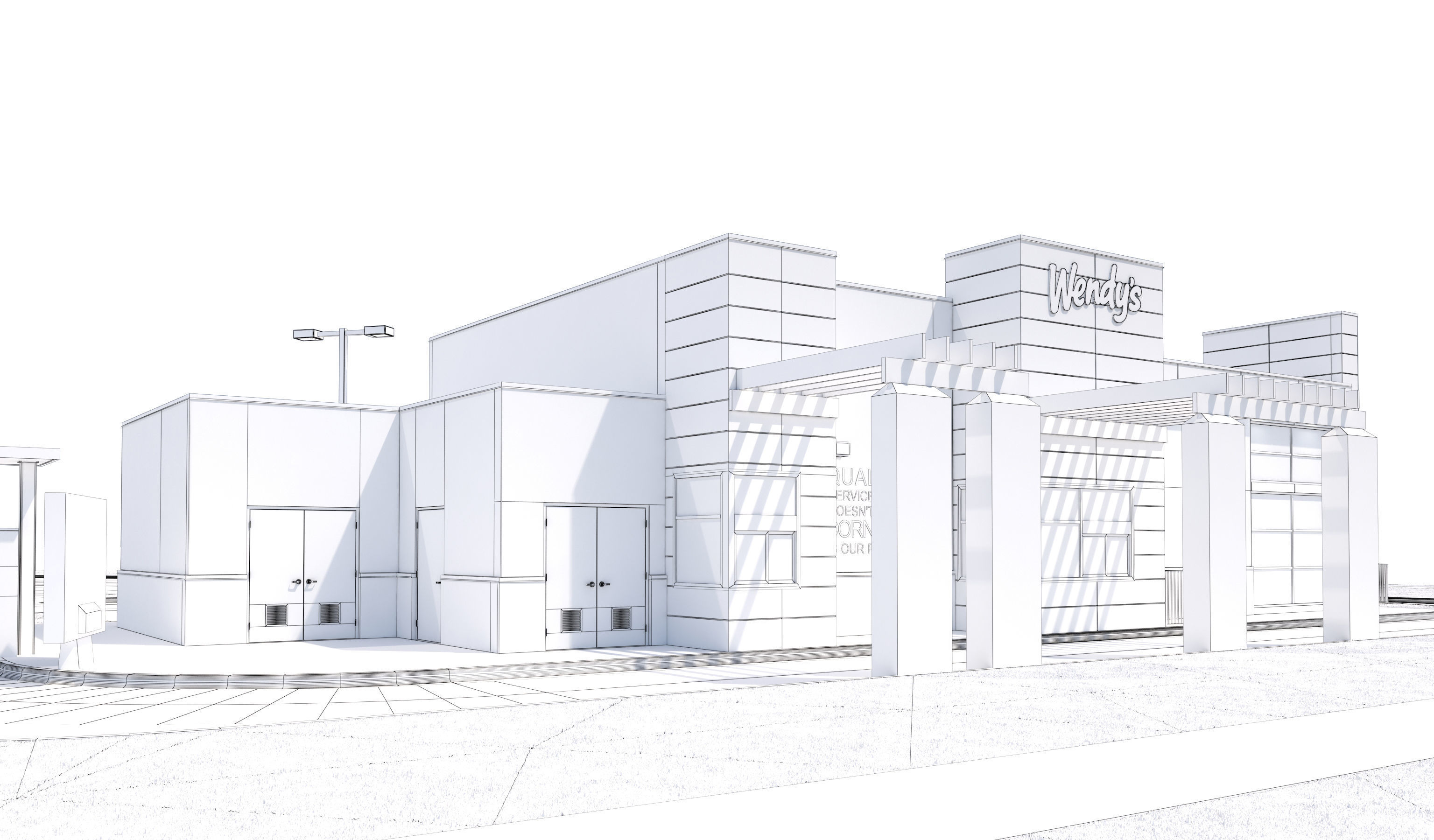 Retail-044 Wendys-002 With Site 3D model_21