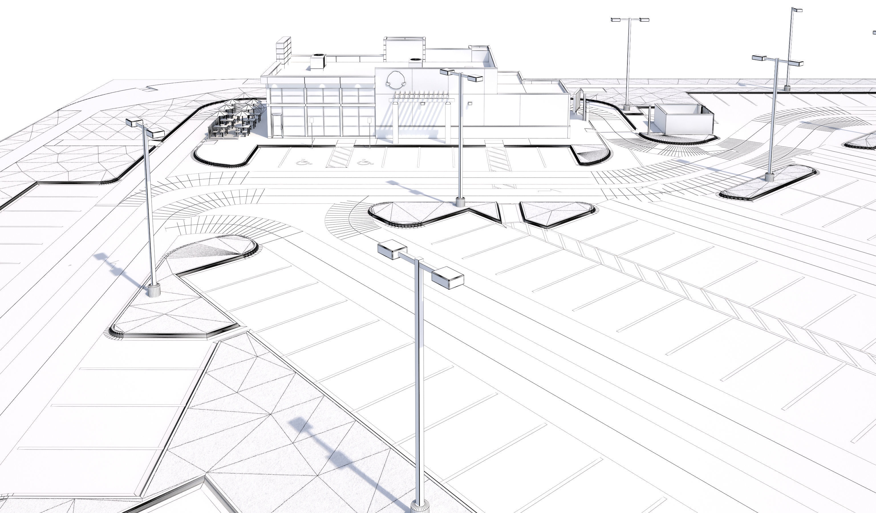 Retail-044 Wendys-002 With Site 3D model_24