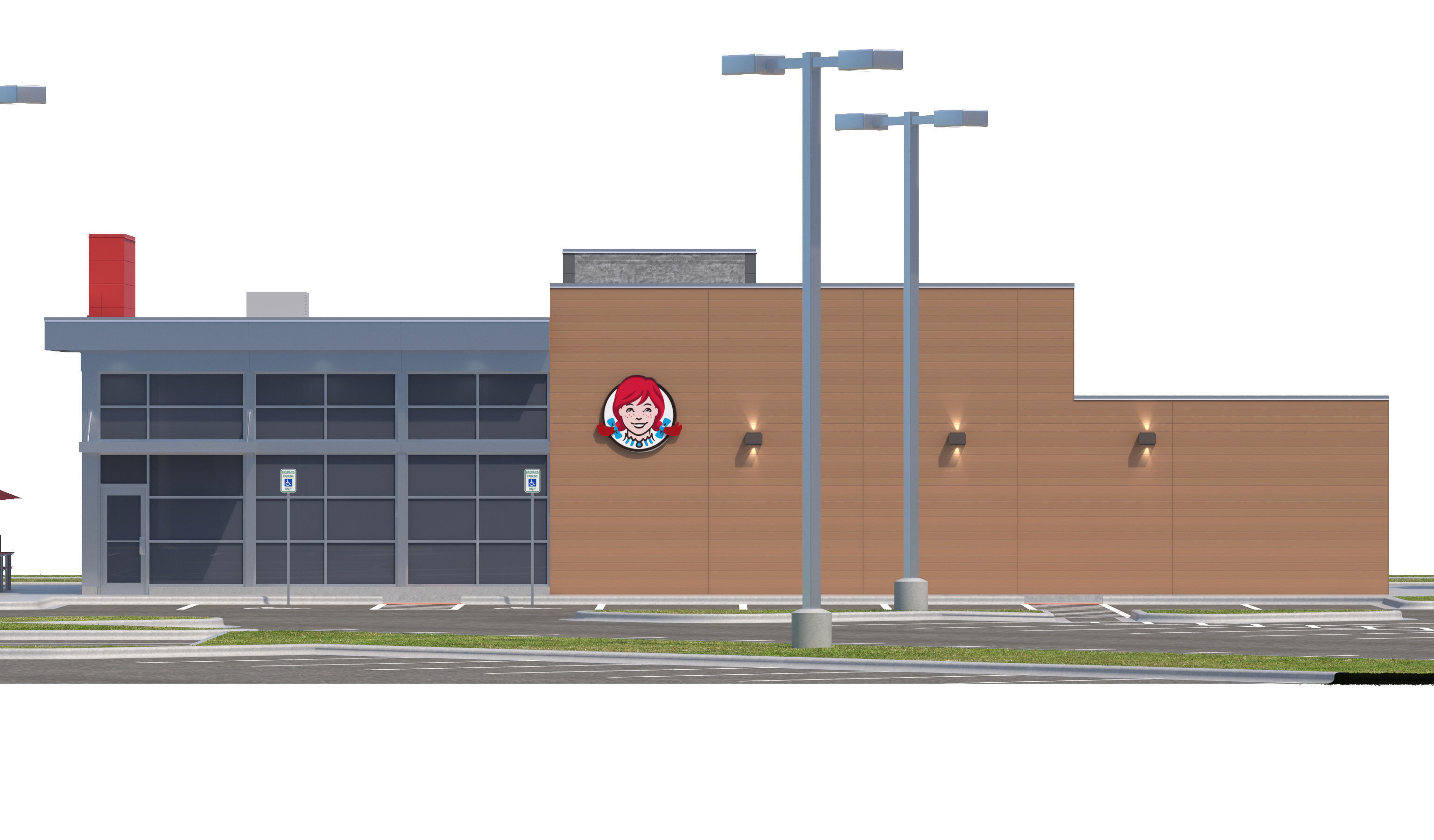 Retail-046 Wendys-003 With Site 3D model_17