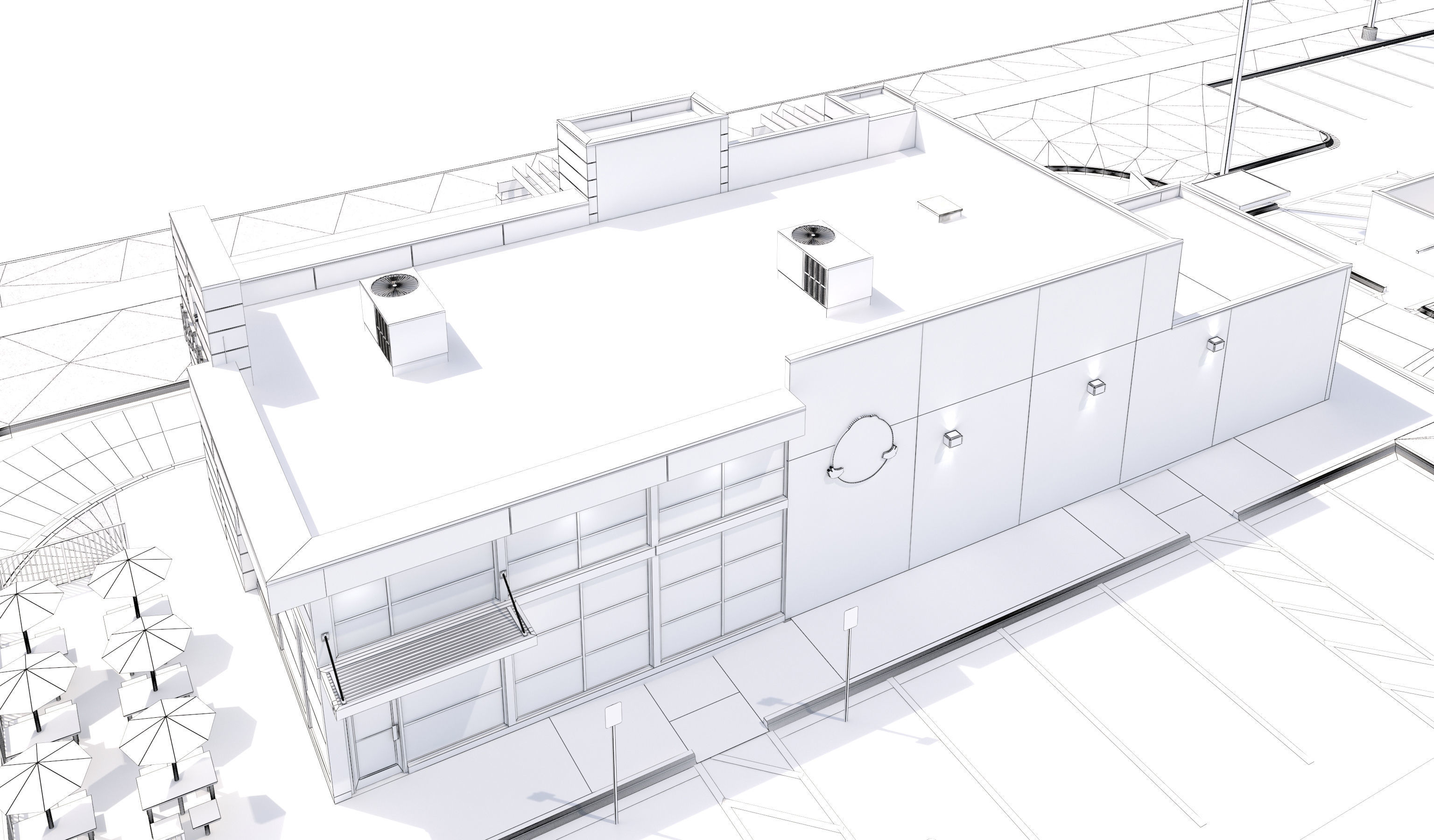 Retail-046 Wendys-003 With Site 3D model_23