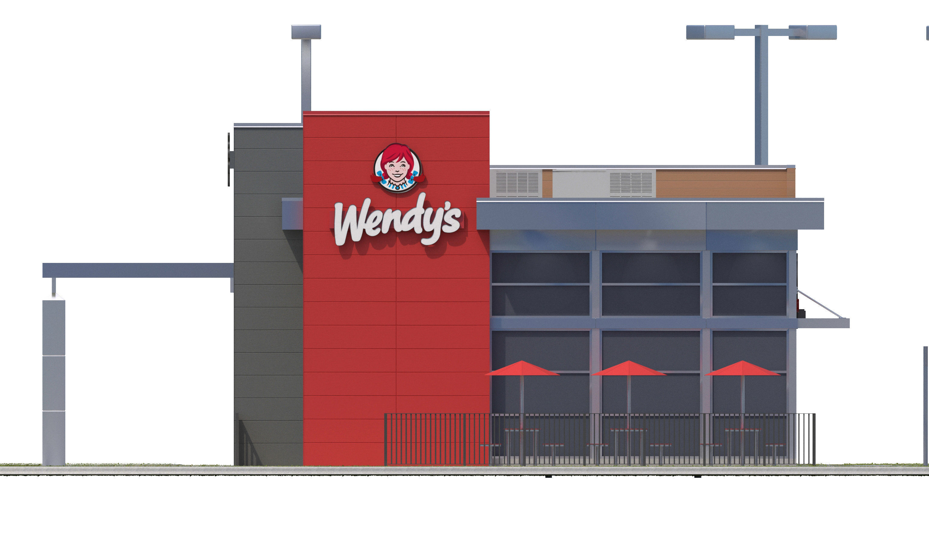 Retail-046 Wendys-003 With Site 3D model_20