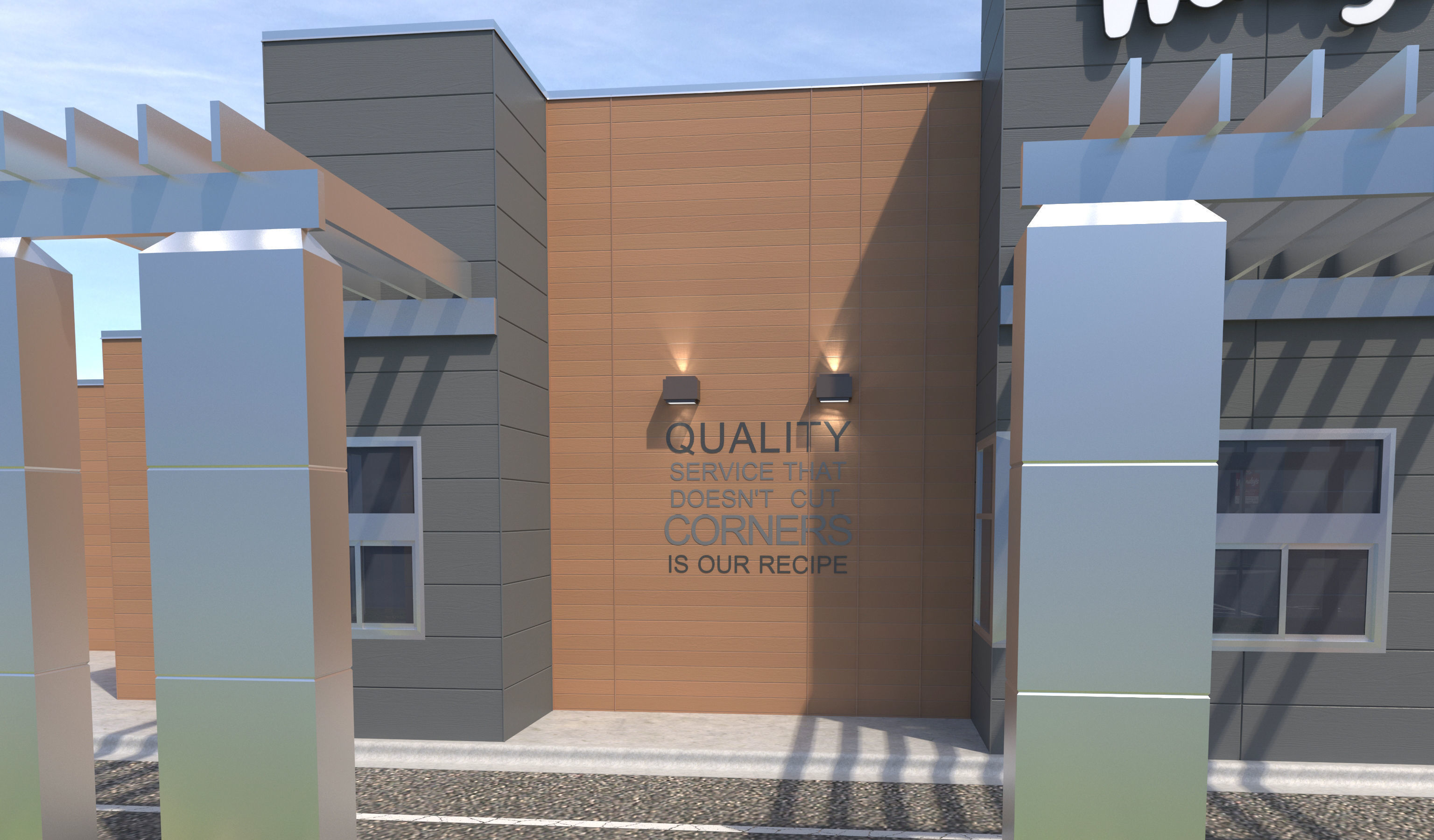 Retail-046 Wendys-003 With Site 3D model_4