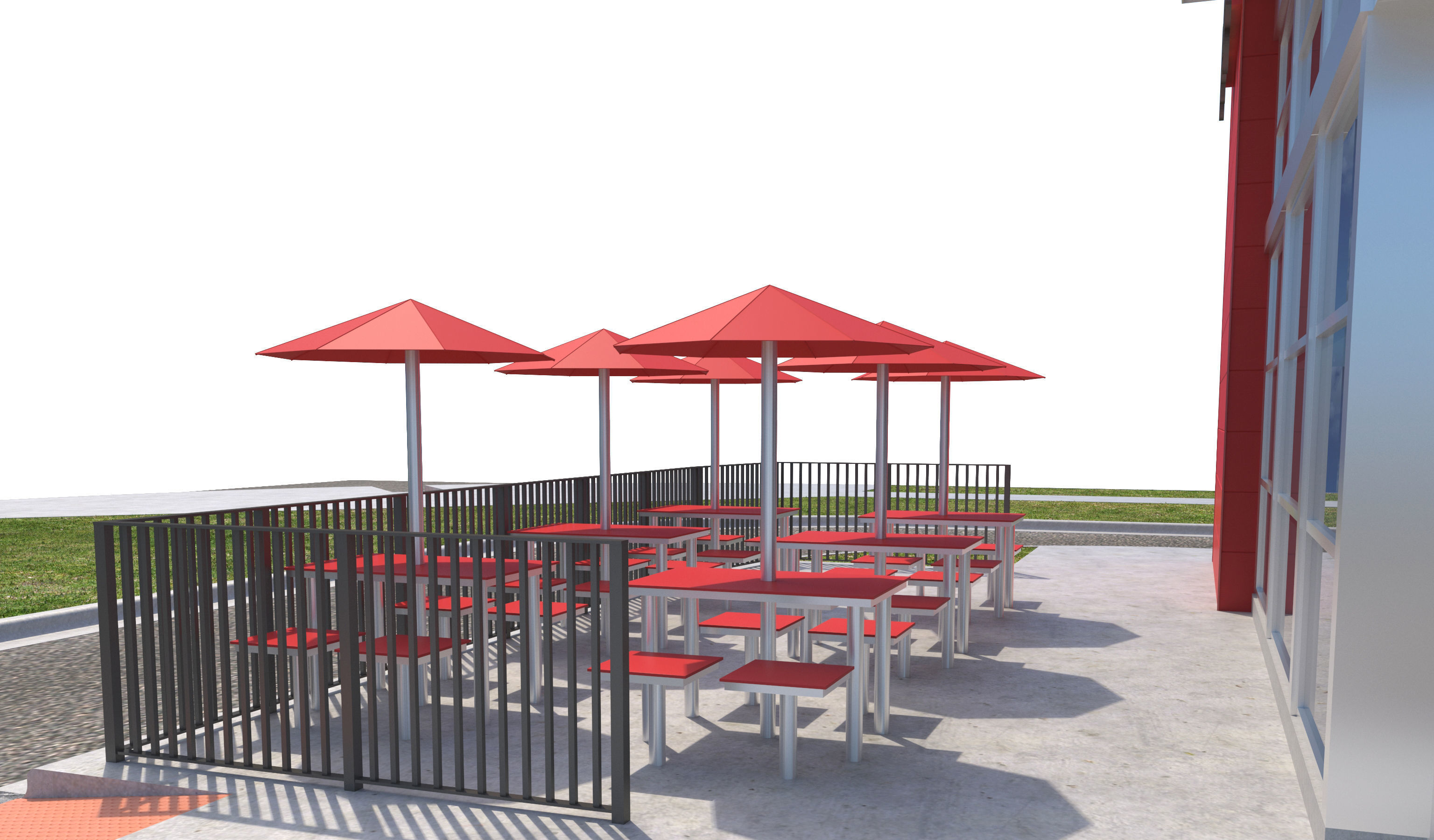 Retail-046 Wendys-003 With Site 3D model_7