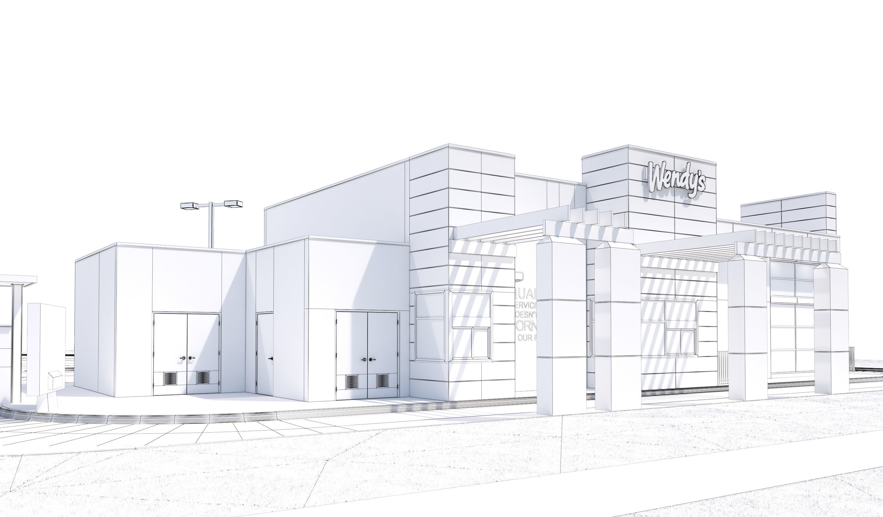 Retail-046 Wendys-003 With Site 3D model_22