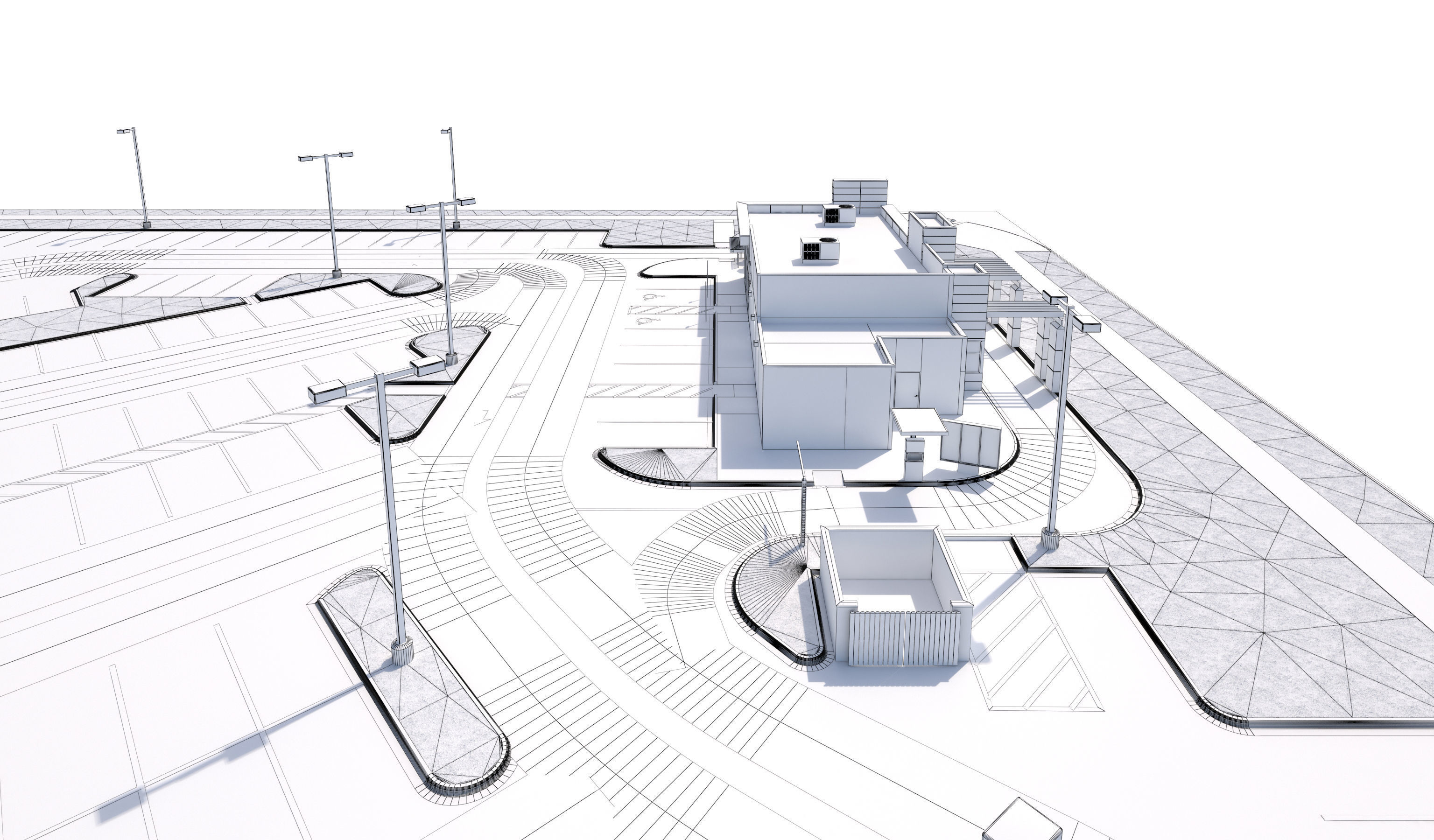 Retail-046 Wendys-003 With Site 3D model_27