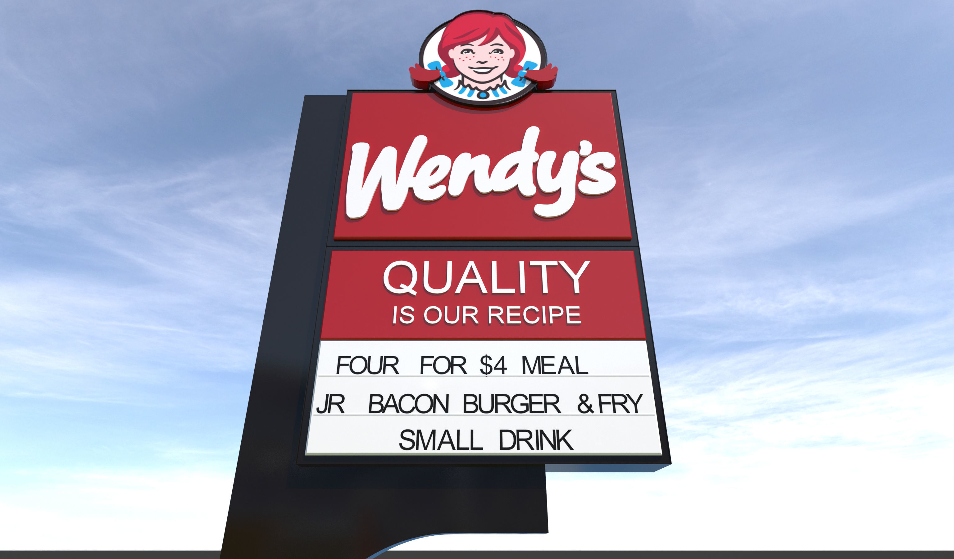 Retail-046 Wendys-003 With Site 3D model_3