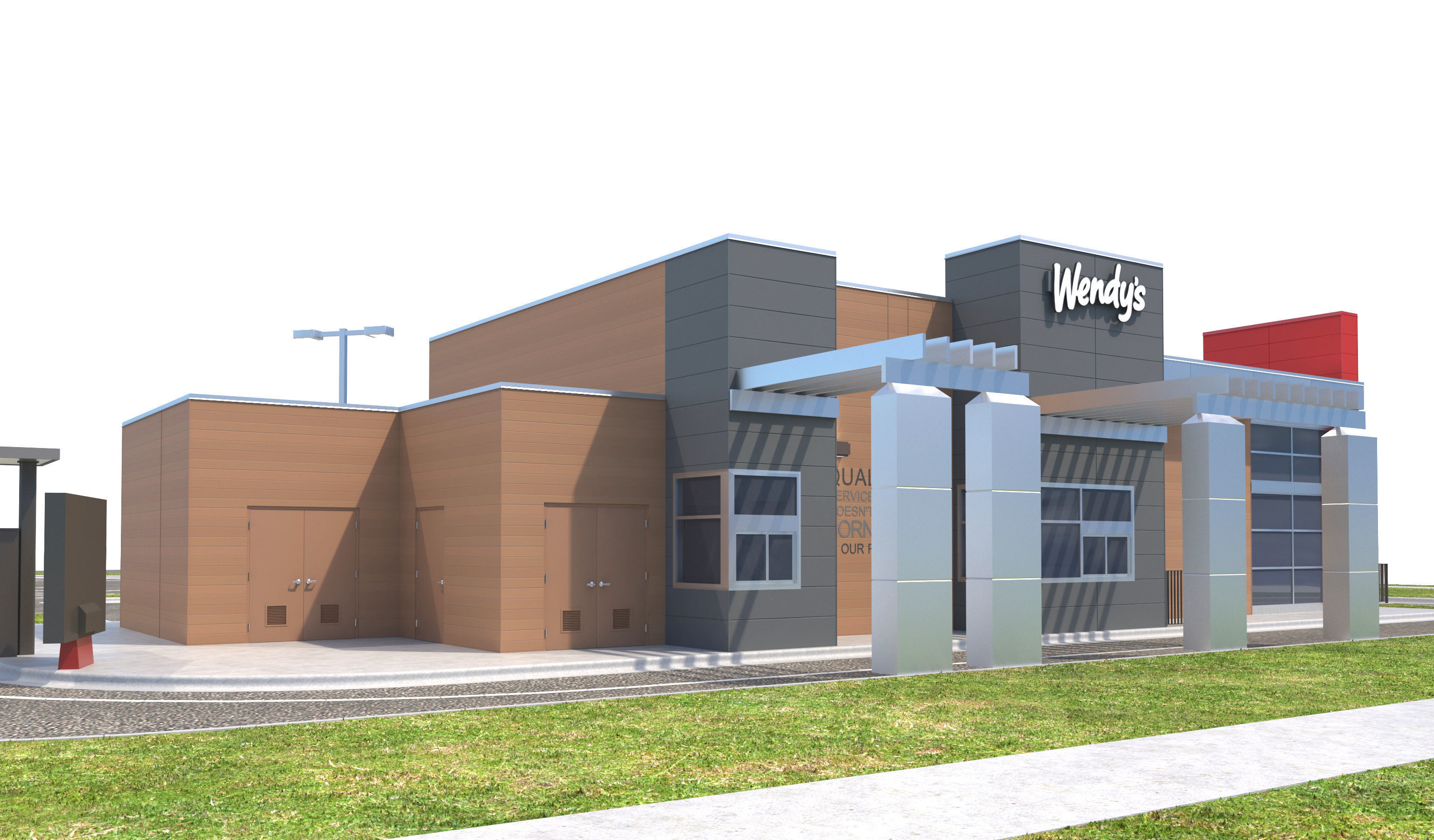 Retail-046 Wendys-003 With Site 3D model_6
