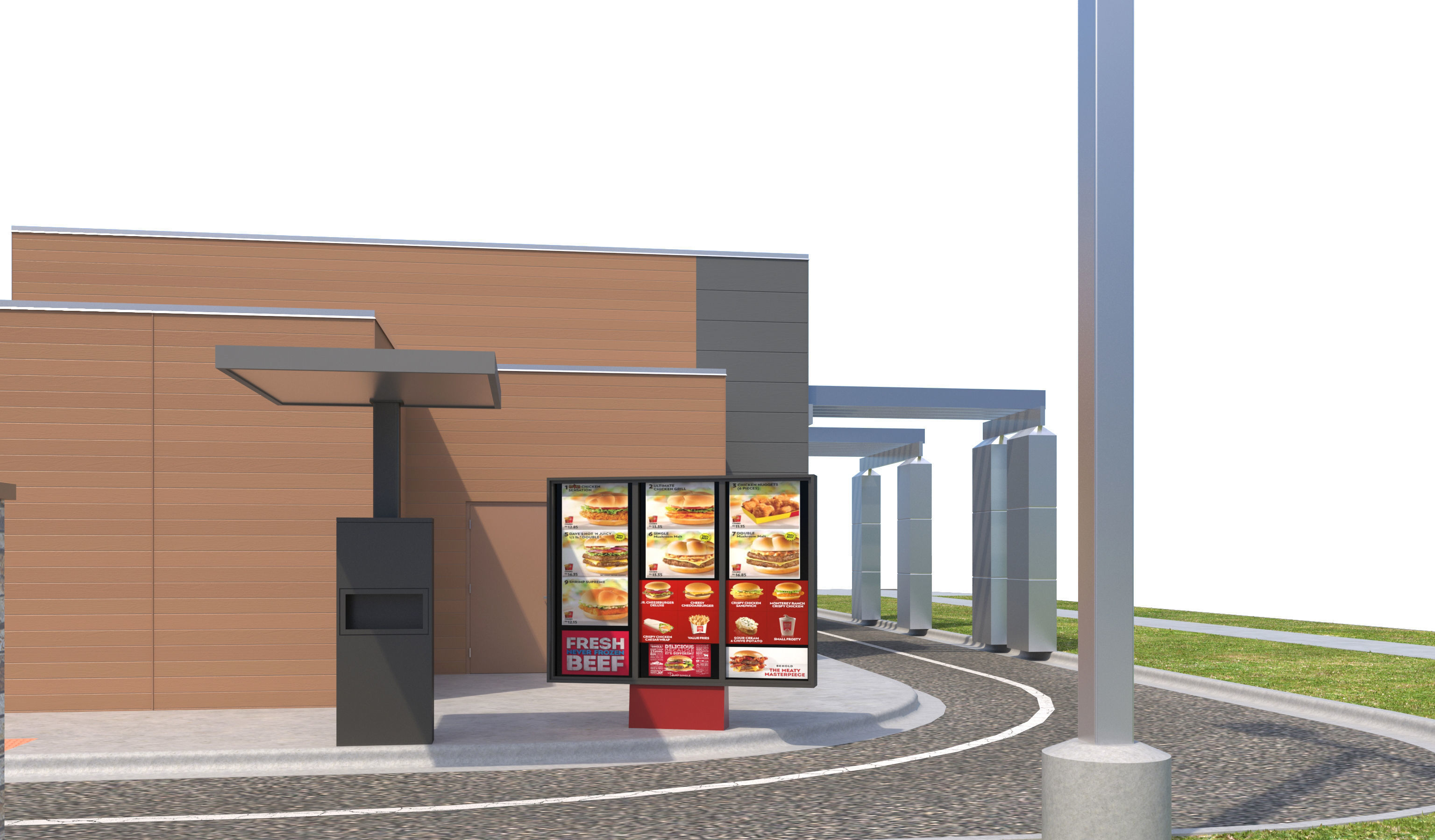 Retail-046 Wendys-003 With Site 3D model_16