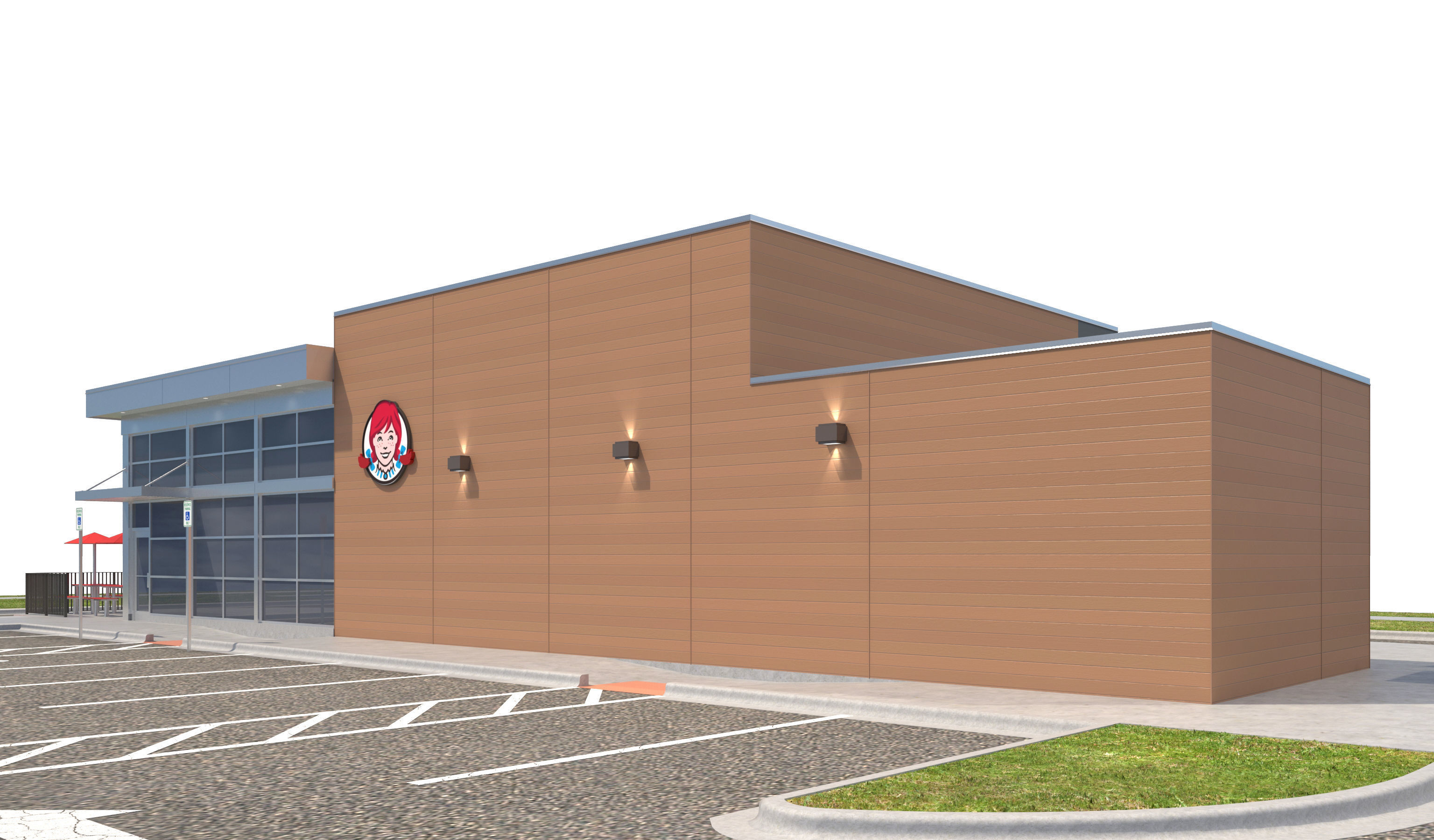 Retail-046 Wendys-003 With Site 3D model_8